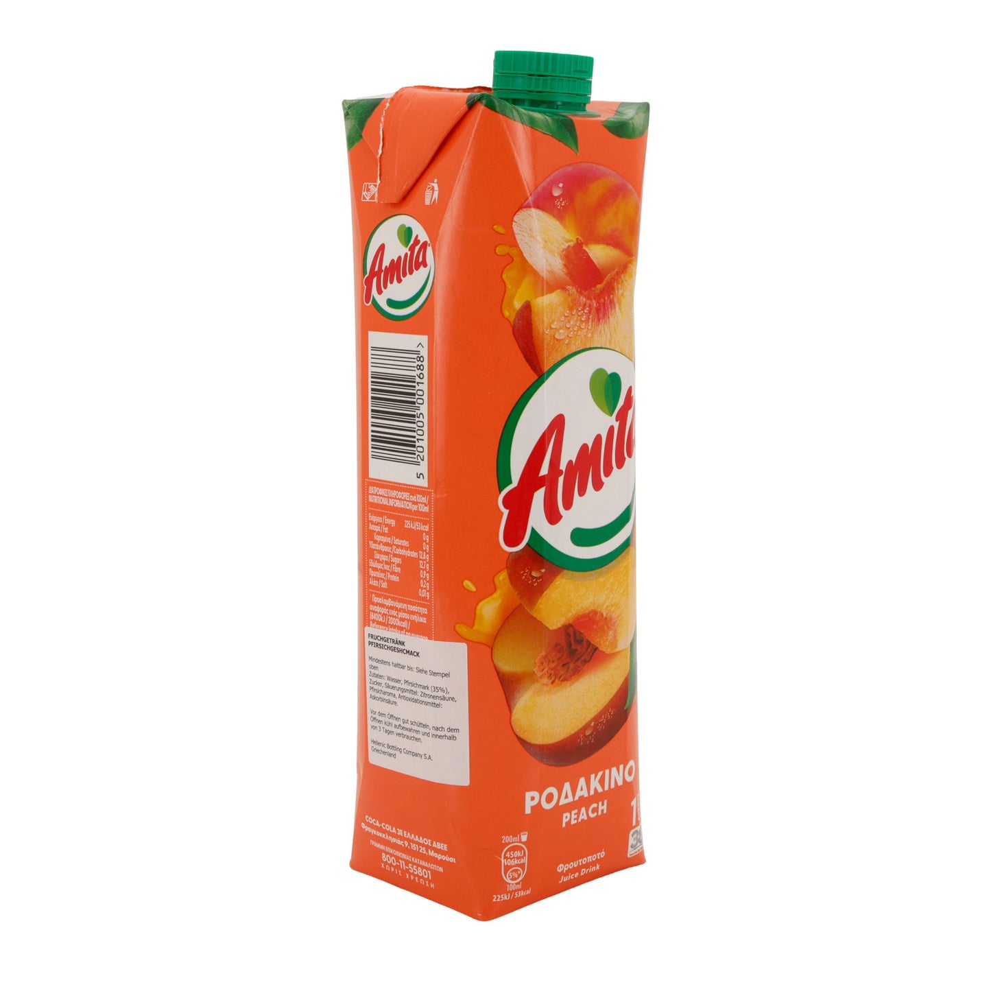 Amita | Pfirsichsaftgetränk 43 % | aromatischer Pfirsich-Geschmack, Tetra Pak 1 L
