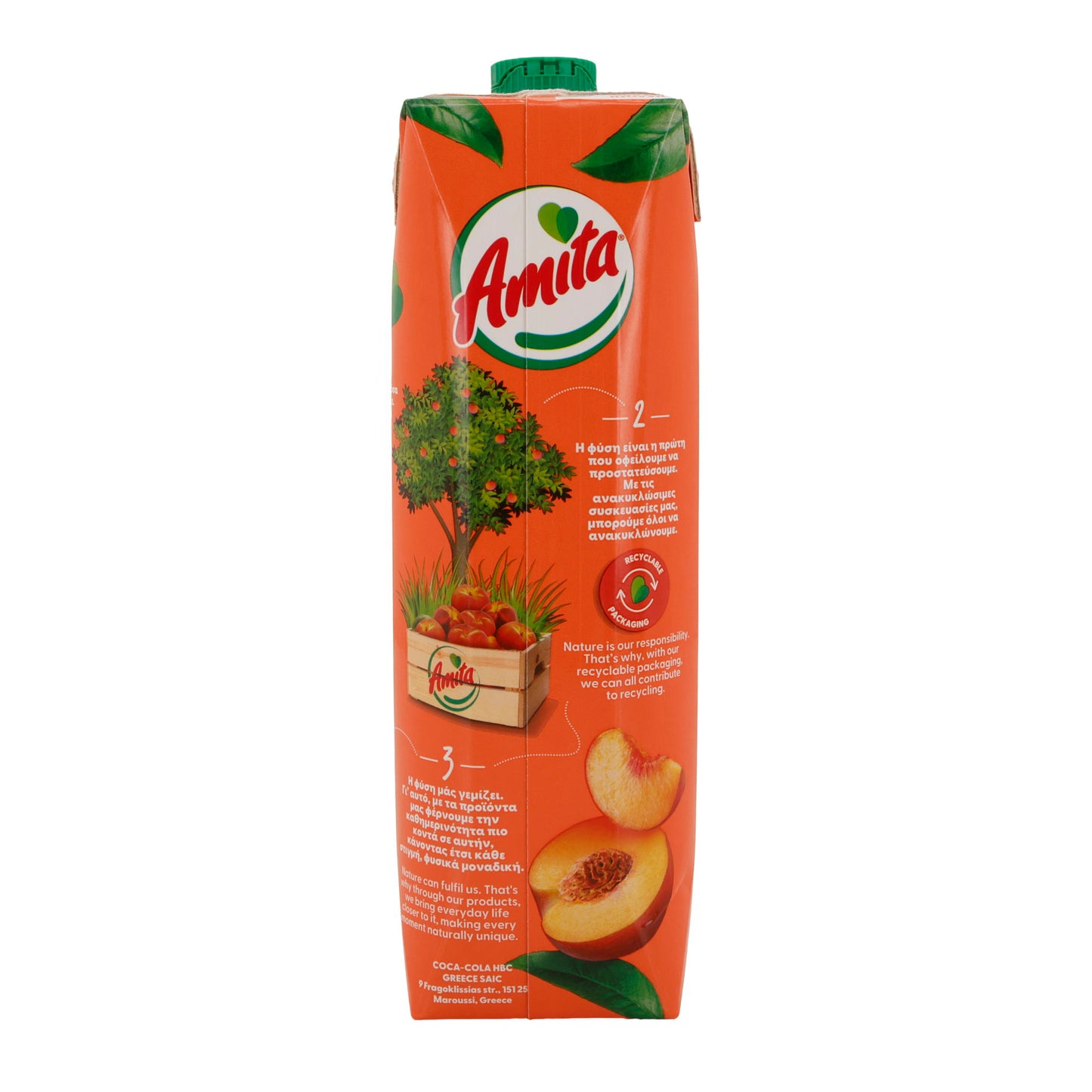 Amita | Pfirsichsaftgetränk 43 % | aromatischer Pfirsich-Geschmack, Tetra Pak 1 L
