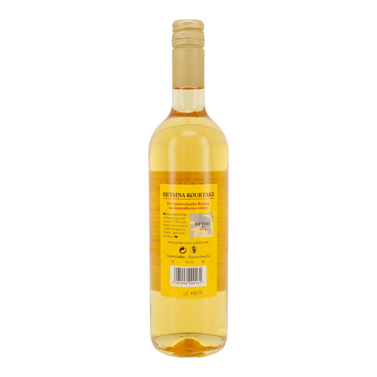 Kourtaki Retsina Weißwein | Traditioneller griechischer Harzwein aus Attiki | 12 % vol | 750 ml