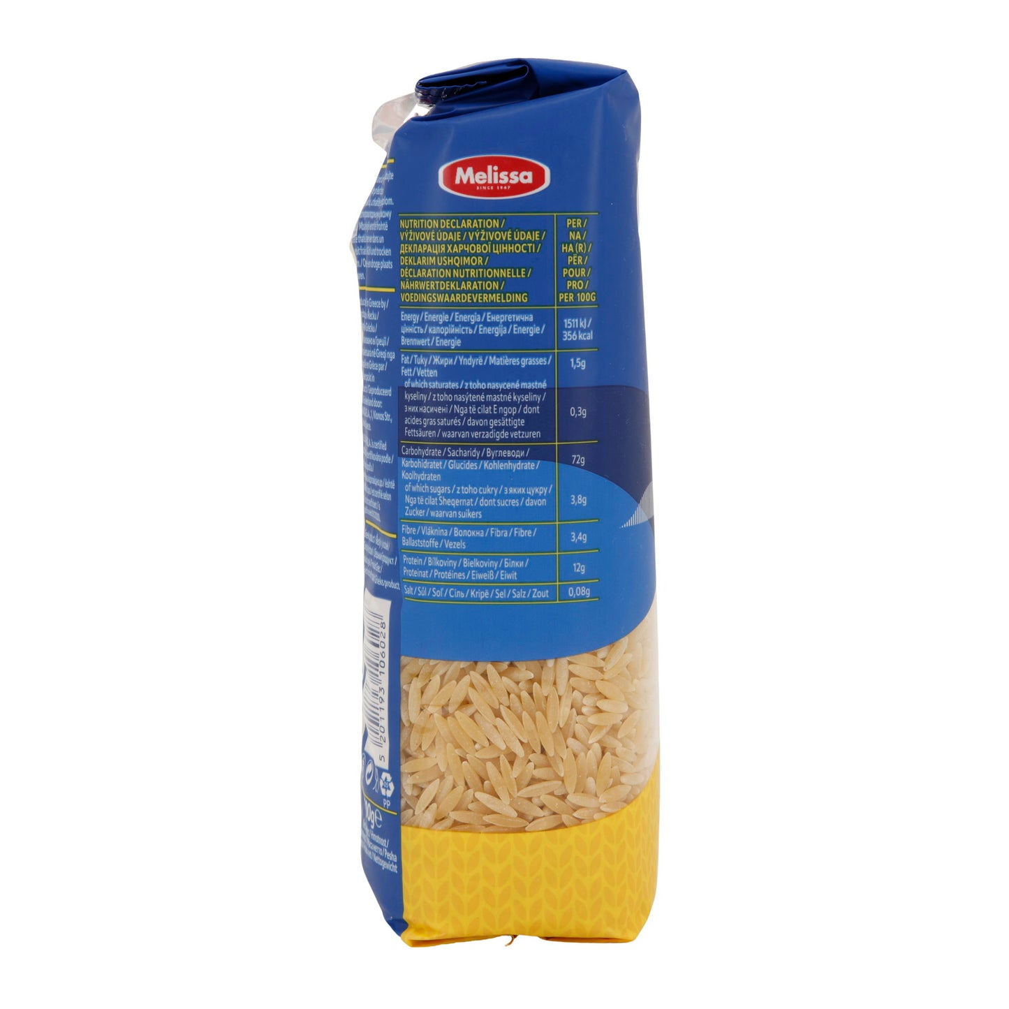 Pasta Melissa | Orzo Medio | Reisförmige griechische Nudeln, ideal für Giouvetsi | 500 g
