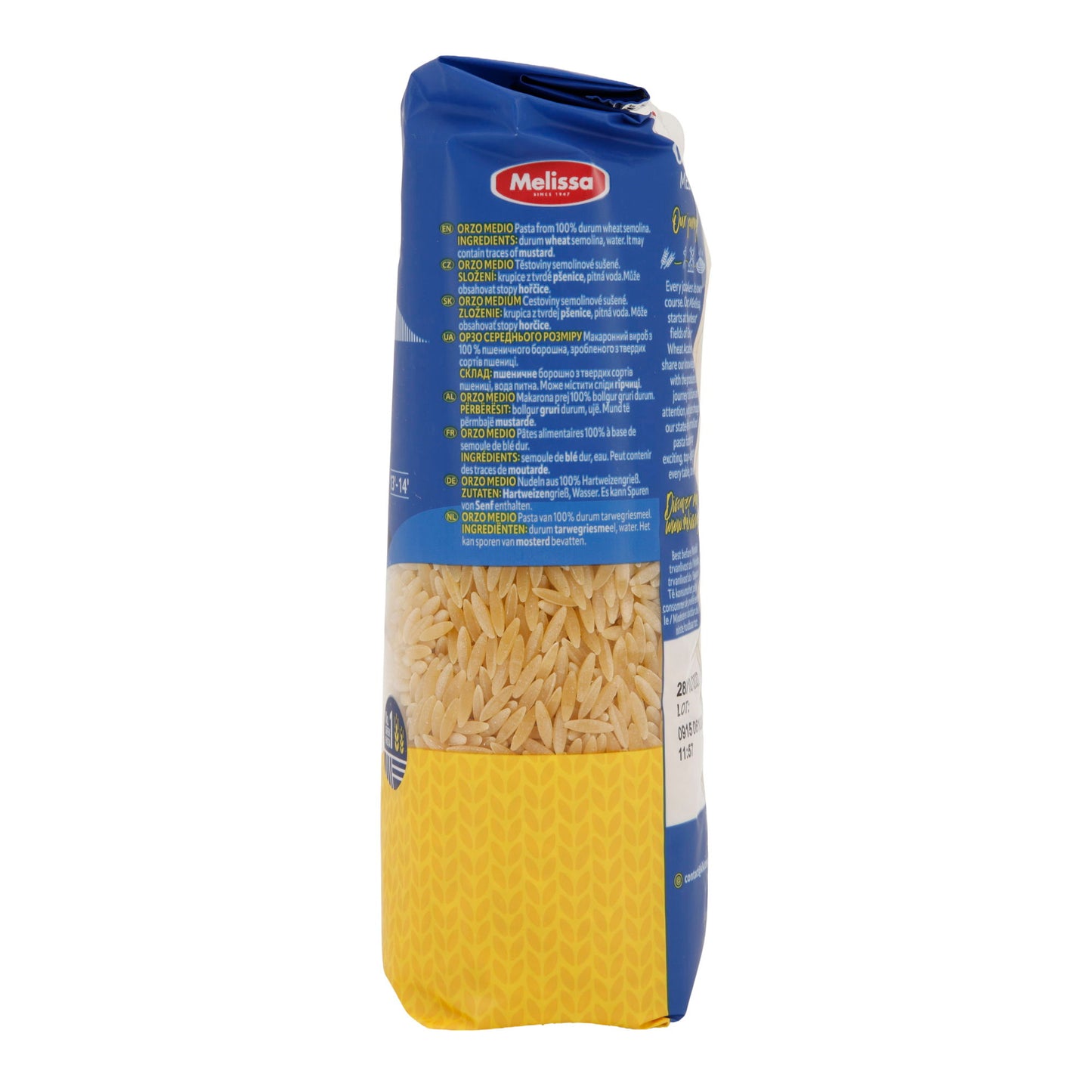 Pasta Melissa | Orzo Medio | Reisförmige griechische Nudeln, ideal für Giouvetsi | 500 g