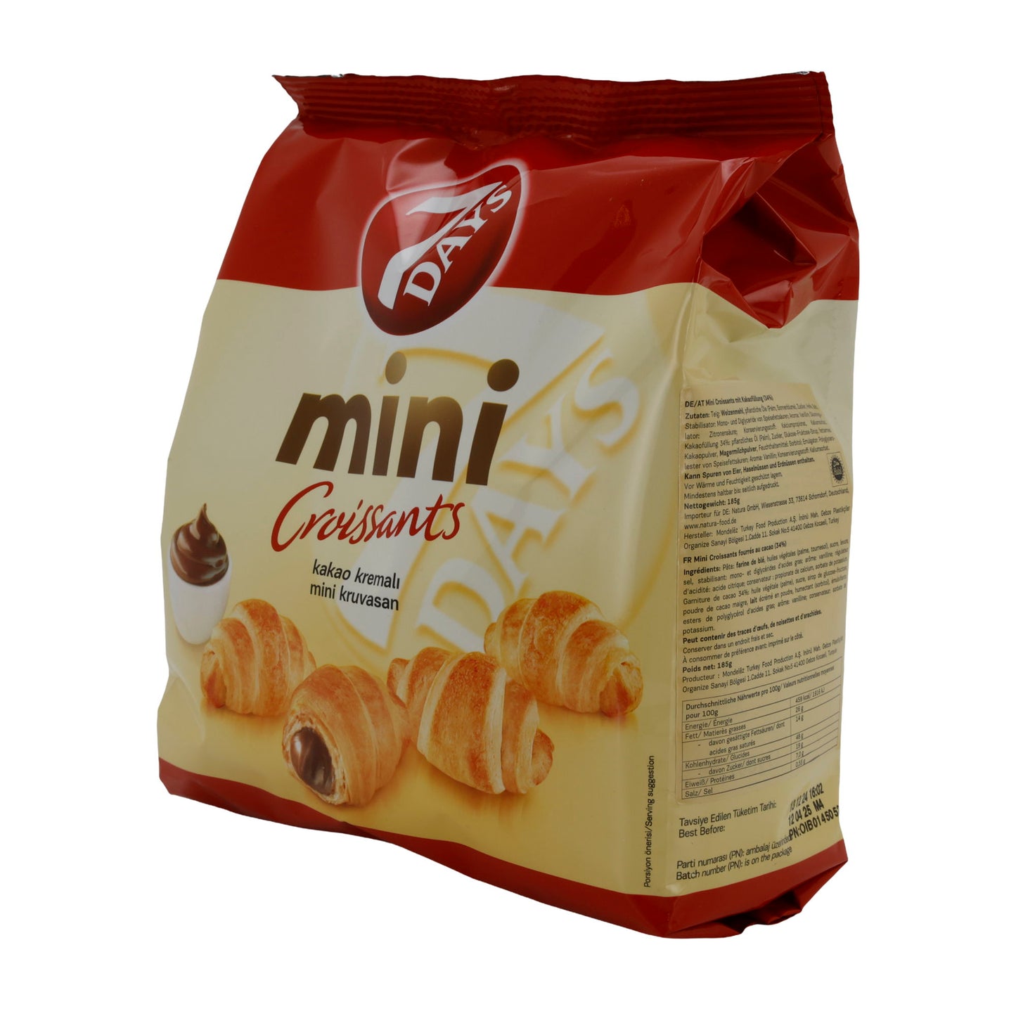 Mini Kruvasanlar 7Days | Kruvasanlar | Kremalı Kakao Dolgulu | 185 g