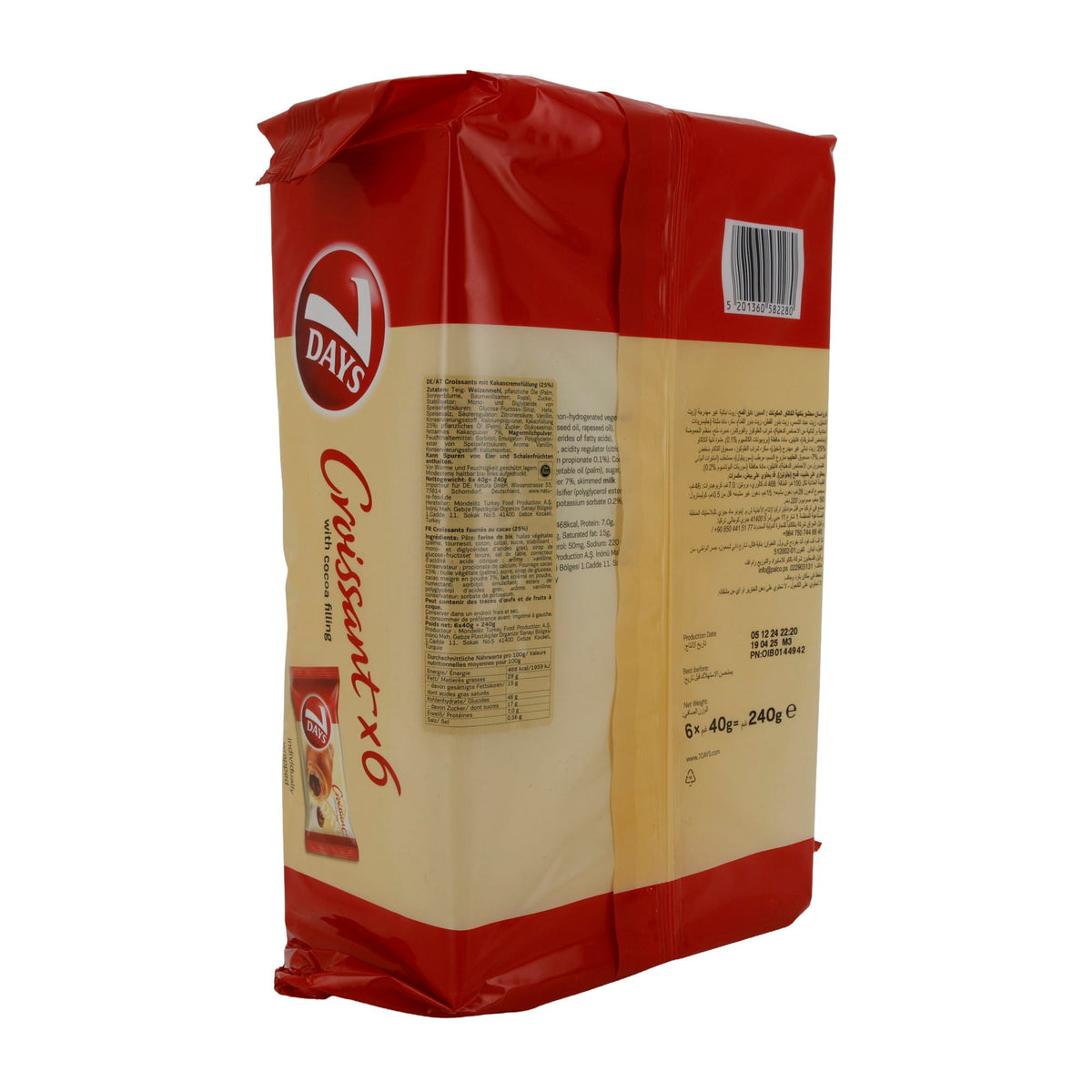 Croissant 7Days | Croissants | Weiche Croissants mit Kakaofüllung | 240 g (6 x 40 g) 7 DAYS