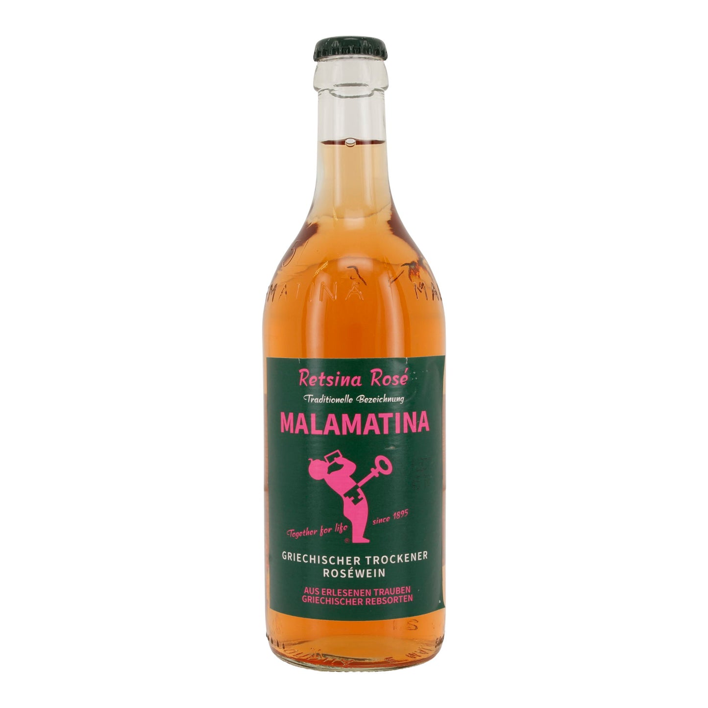 Malamatina Retsina Rosé | Griechischer trockener Roséwein | 11,5 % vol | 500 ml