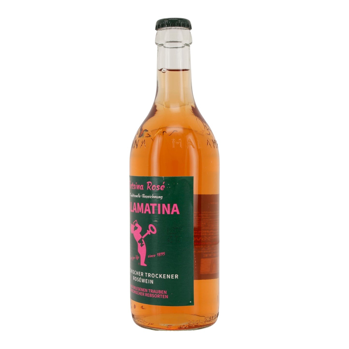 Malamatina Retsina Rosé | Griechischer trockener Roséwein | 11,5 % vol | 500 ml