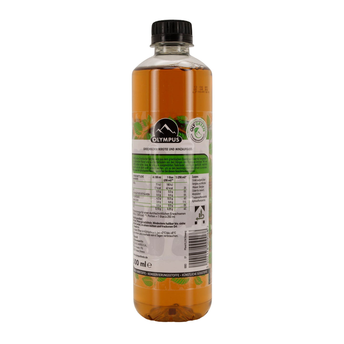 Getränk Olympus | Griechischer Bergtee Minze | ohne Zuckerzusatz, direkt aufgebrüht | 500 ml