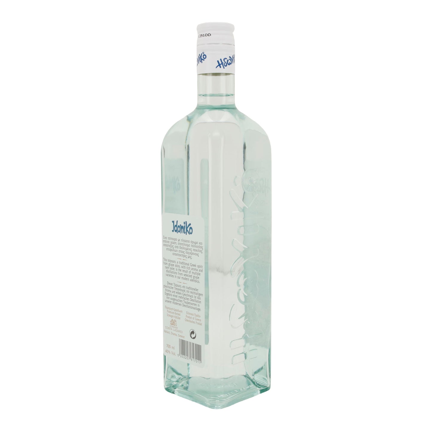 Tsipouro Idoniko | Griechischer Tresterbrand | ohne Anis | 40 % vol. | 700 ml