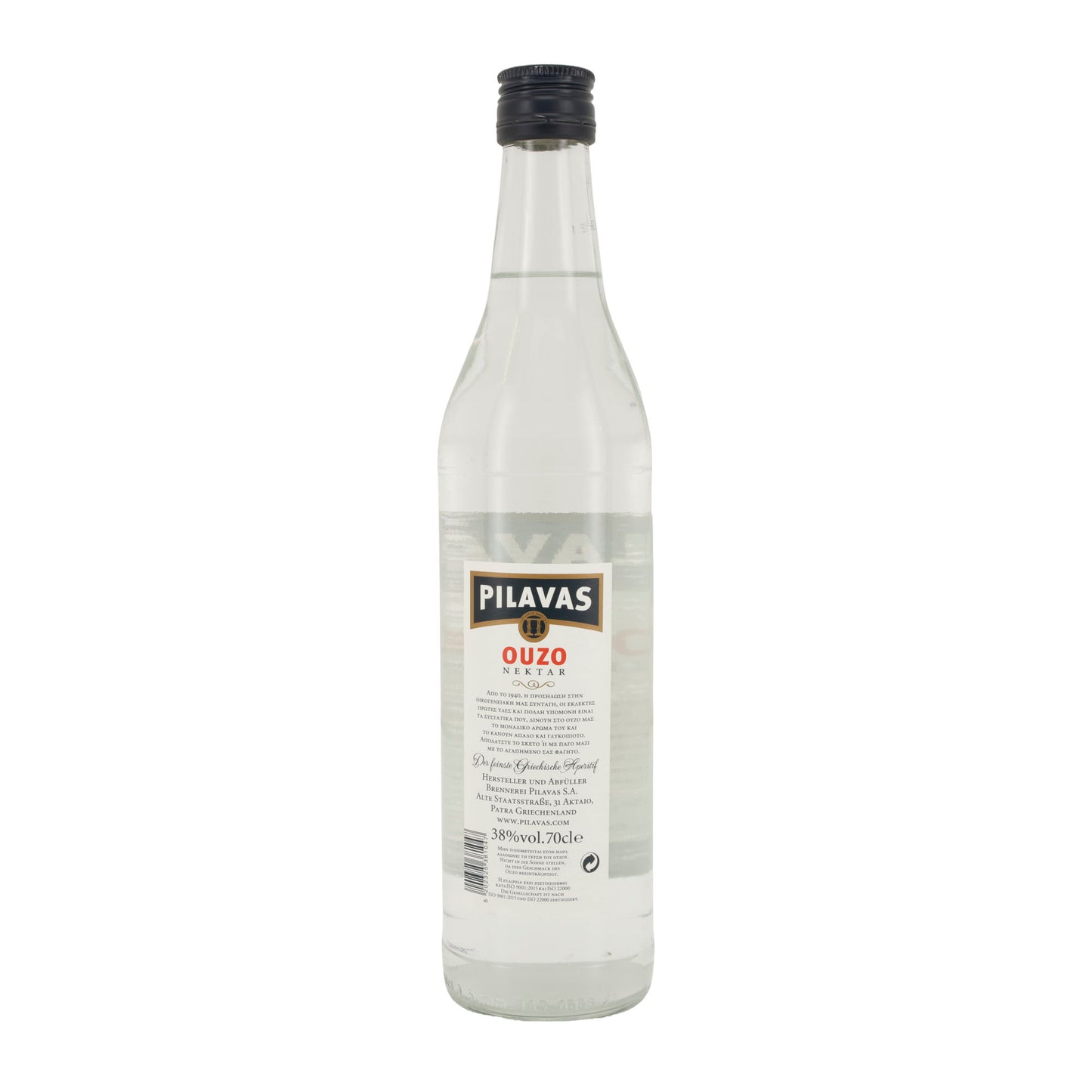 Ouzo Pilavas Nektar | Griechischer Anislikör | 38 % vol. | 700 ml