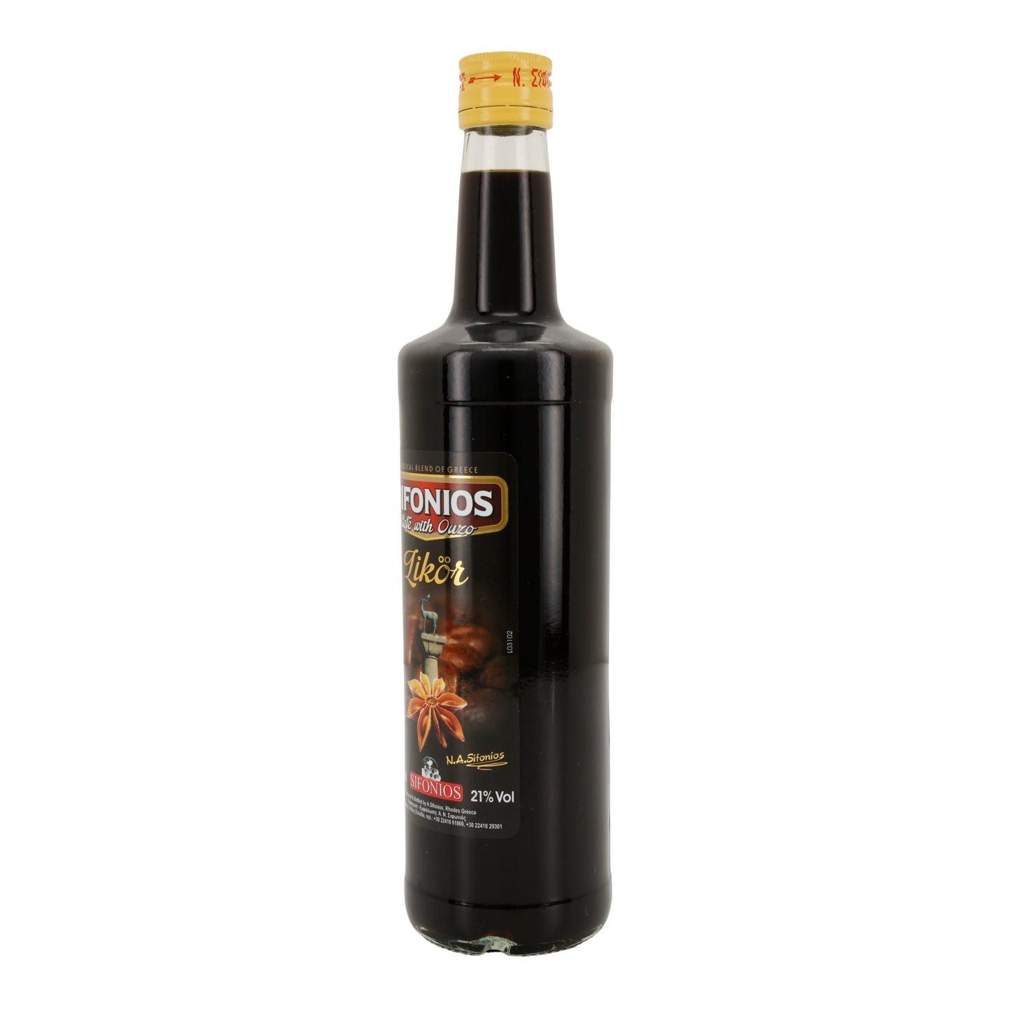 Sifonios Kaffeelikör mit Ouzo | Likörspezialität aus Griechenland | 21 % vol | 700 ml Sifonios