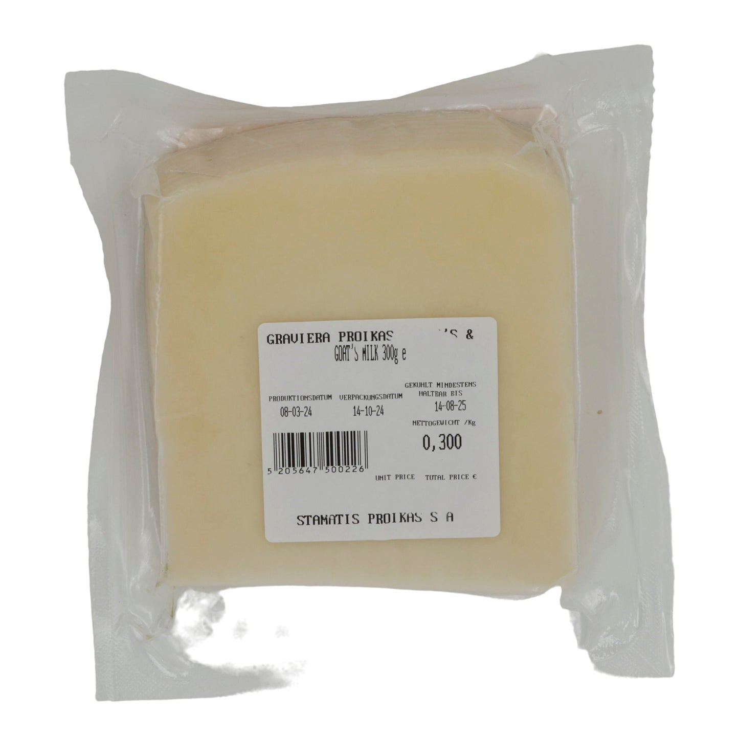 Hartkäse Proikas Graviera | Griechisch, aus Schafs- und Ziegenmilch | 300 g GREVIERA