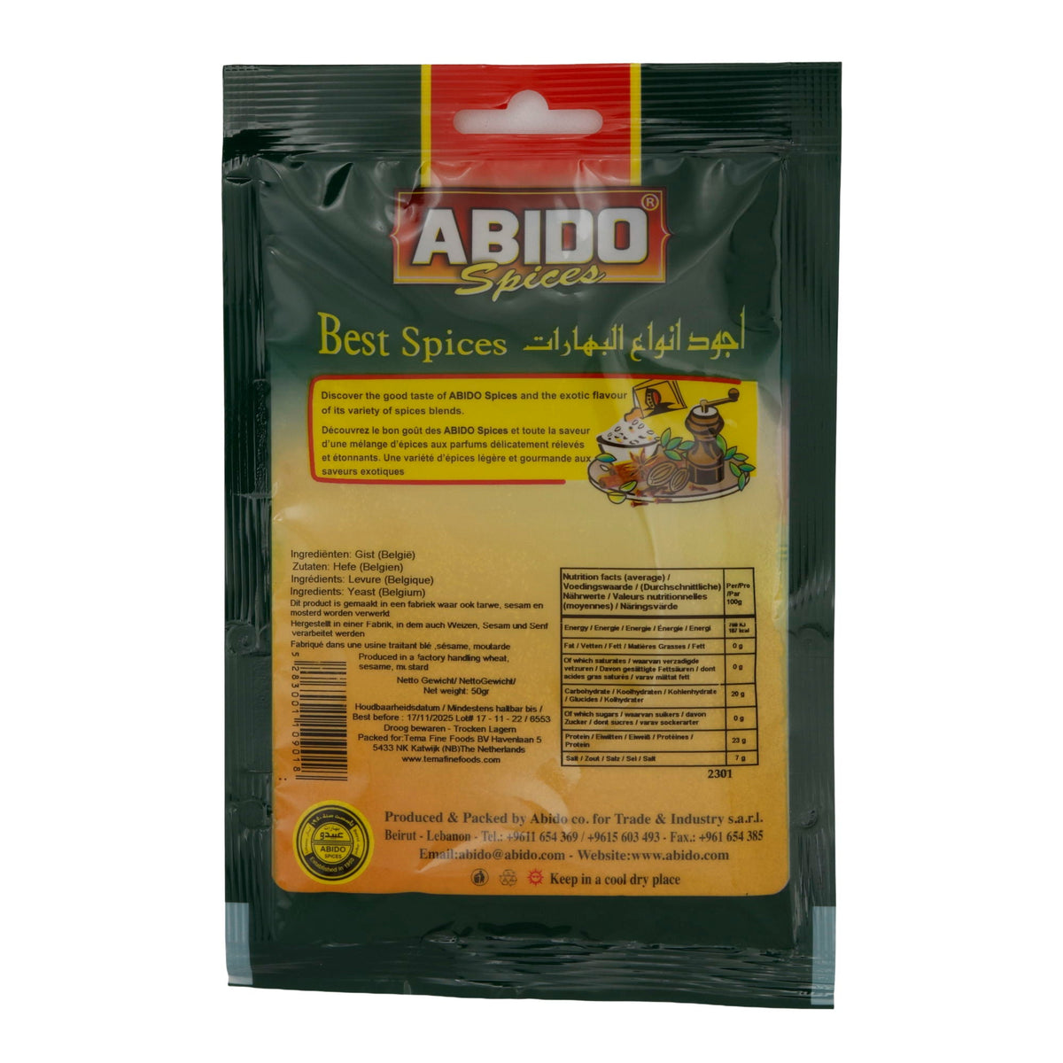 Trockenhefe Abido | Hefe | Für Brot & Gebäck | 50 g ABIDO