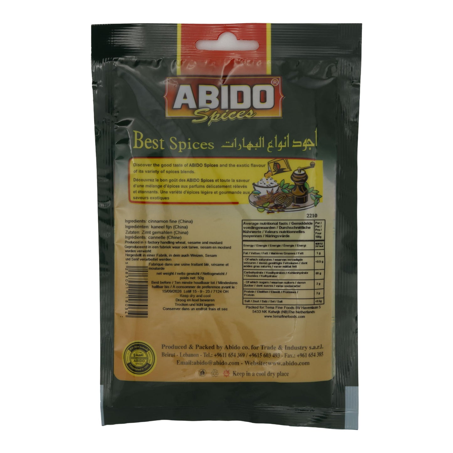 Abido Ground Cinnamon 50 g – Finely ground cinnamon for aromatic dishes