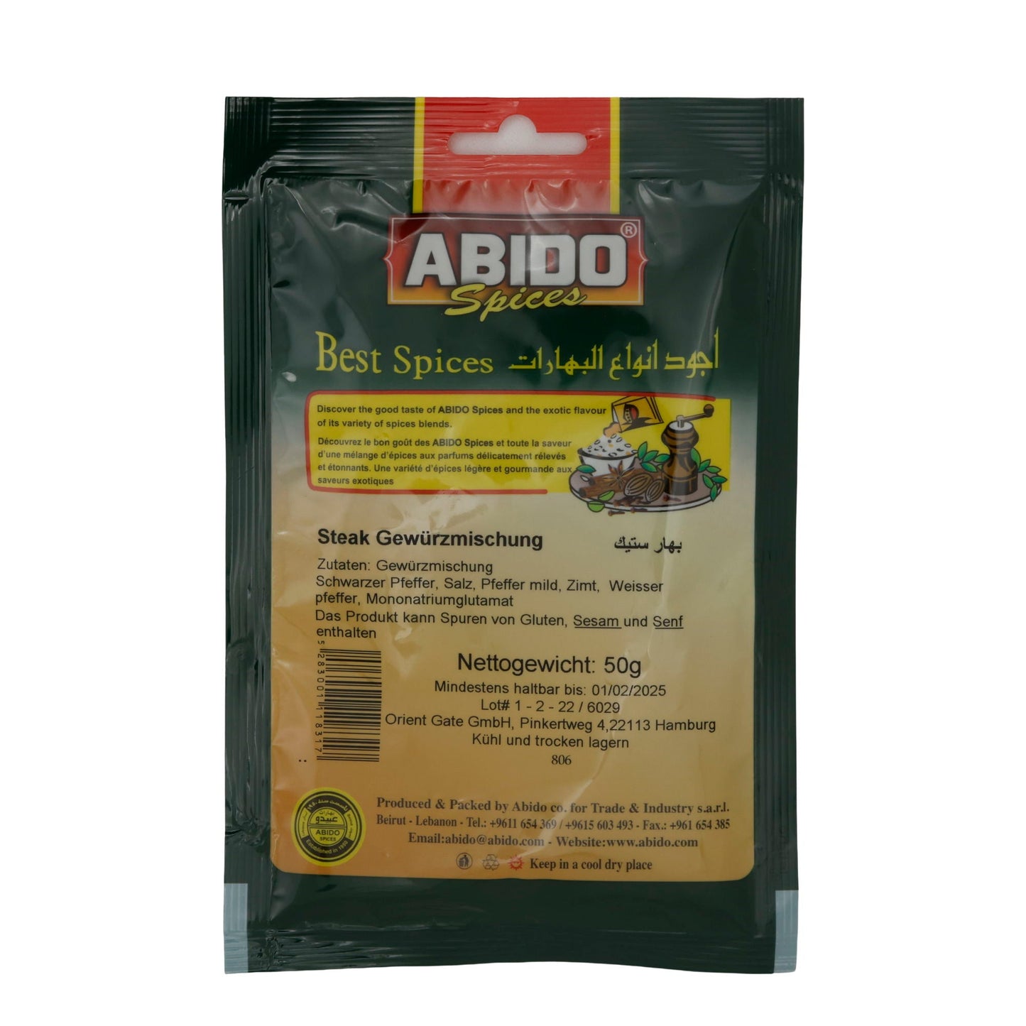Gewürz Abido | Steak | Aromatisch, für Steaks | 50g ABIDO