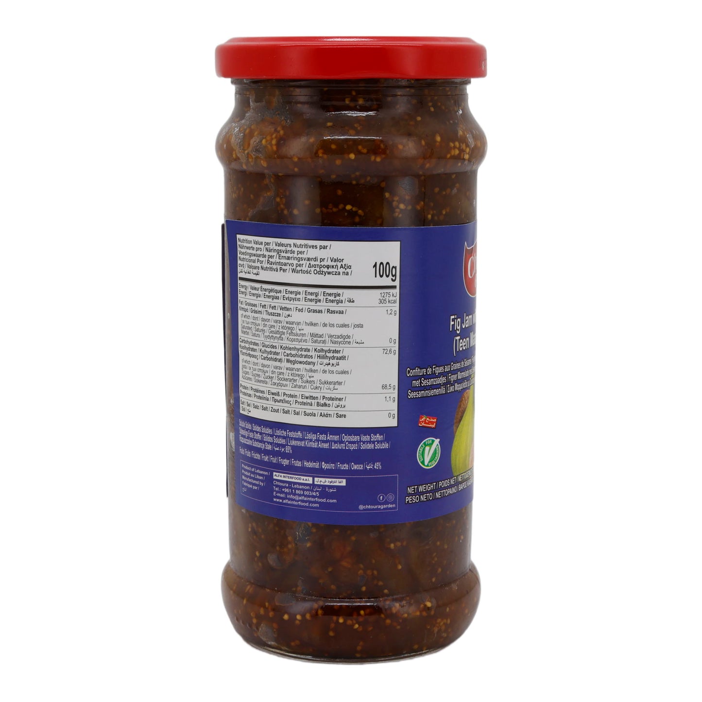 Feigenmarmelade Chtoura Garden | Mit Sesam | Natürlich | 454 g