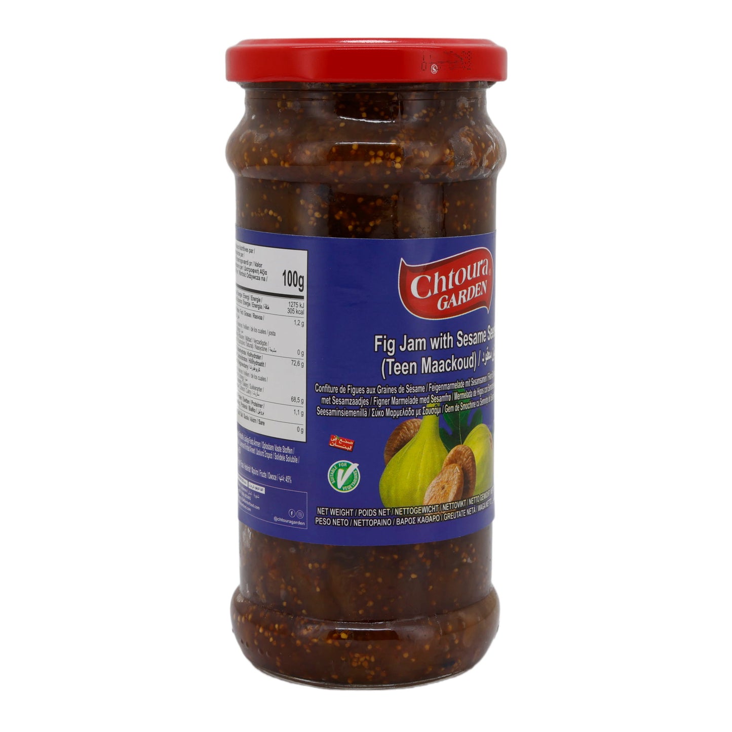 Feigenmarmelade Chtoura Garden | Mit Sesam | Natürlich | 454 g