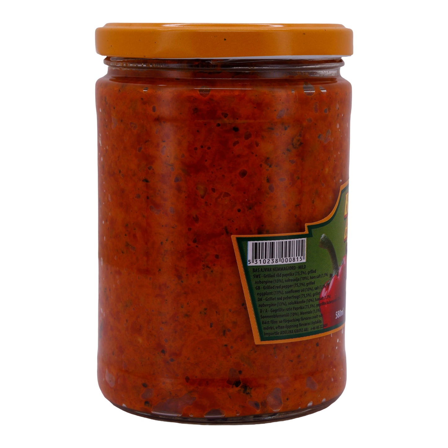Paprikasaus Basš | Ajvar Mild | Mild gekruid, uit Noord-Macedonië | 580 g