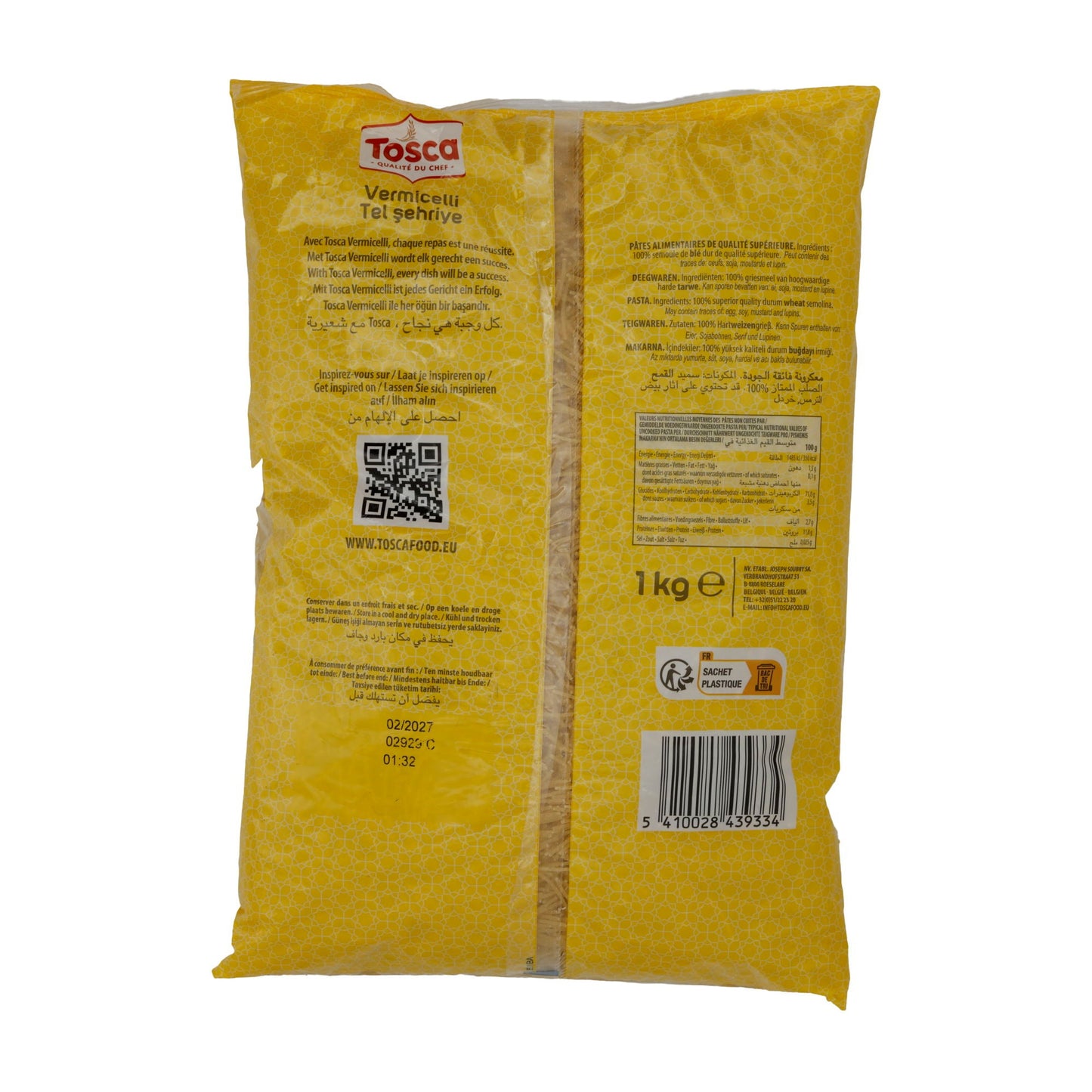 Vermicelli Tosca (Tel Sehriye) | Nudeln | Feine Hartweizengrießnudeln | 1 kg TOSCA