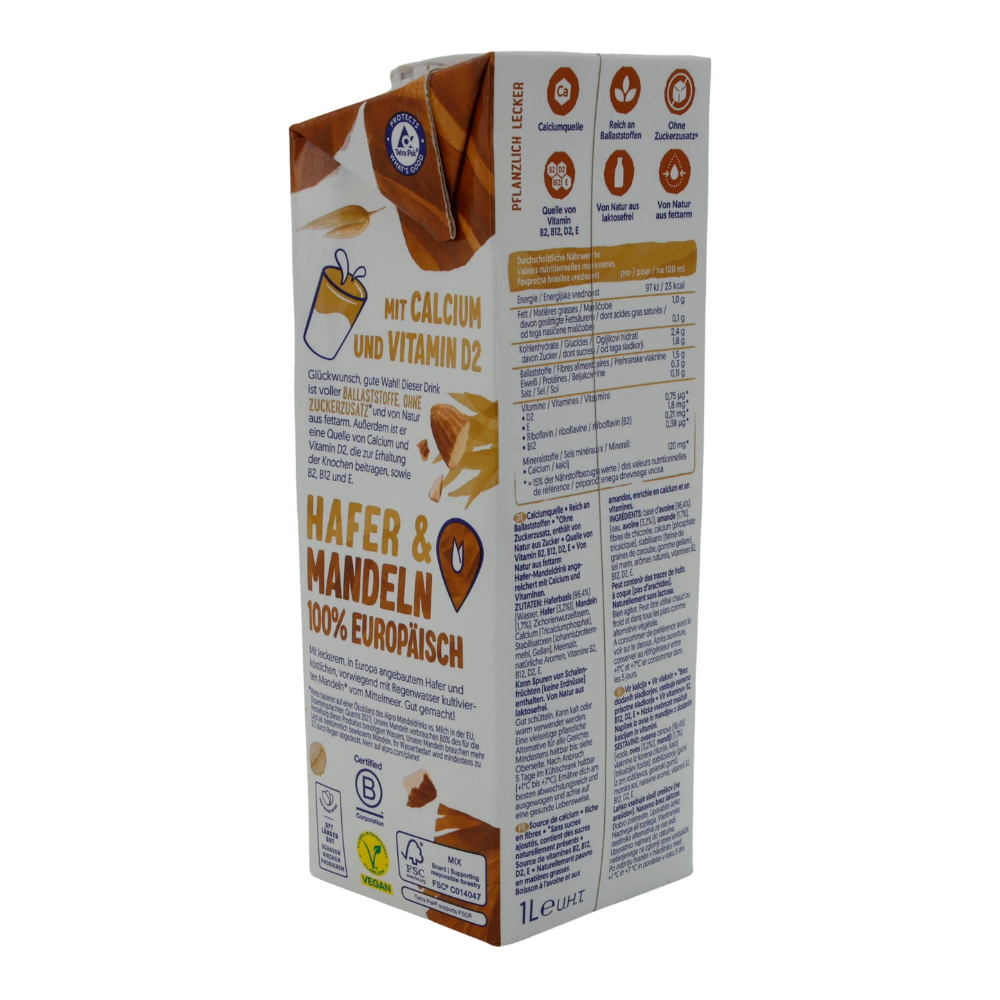 Alternativa vegetale al latte Alpro Bevanda Avena & Mandorla | Con fibre | 1 L