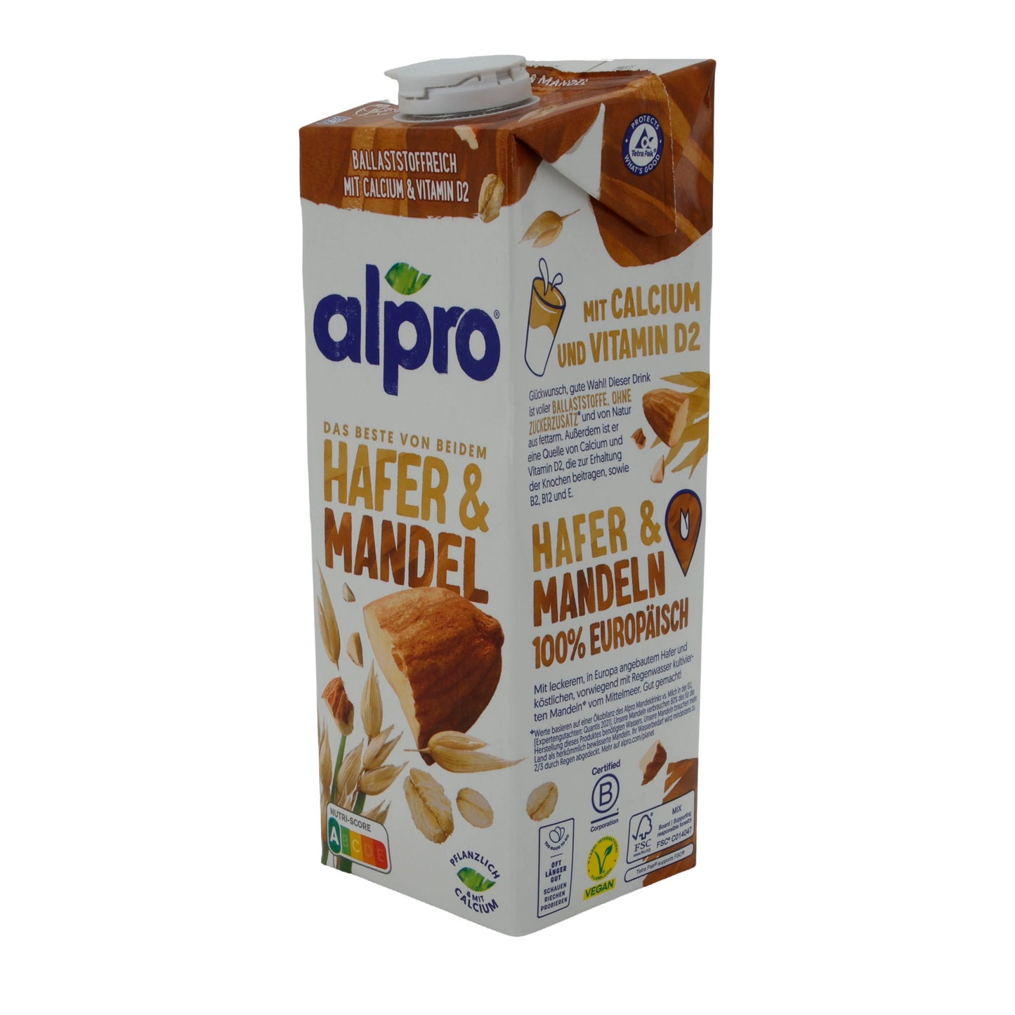 Pflanzliche Milchalternative Alpro Hafer & Mandel Drink | Mit Ballaststoffen | 1 L ALPRO