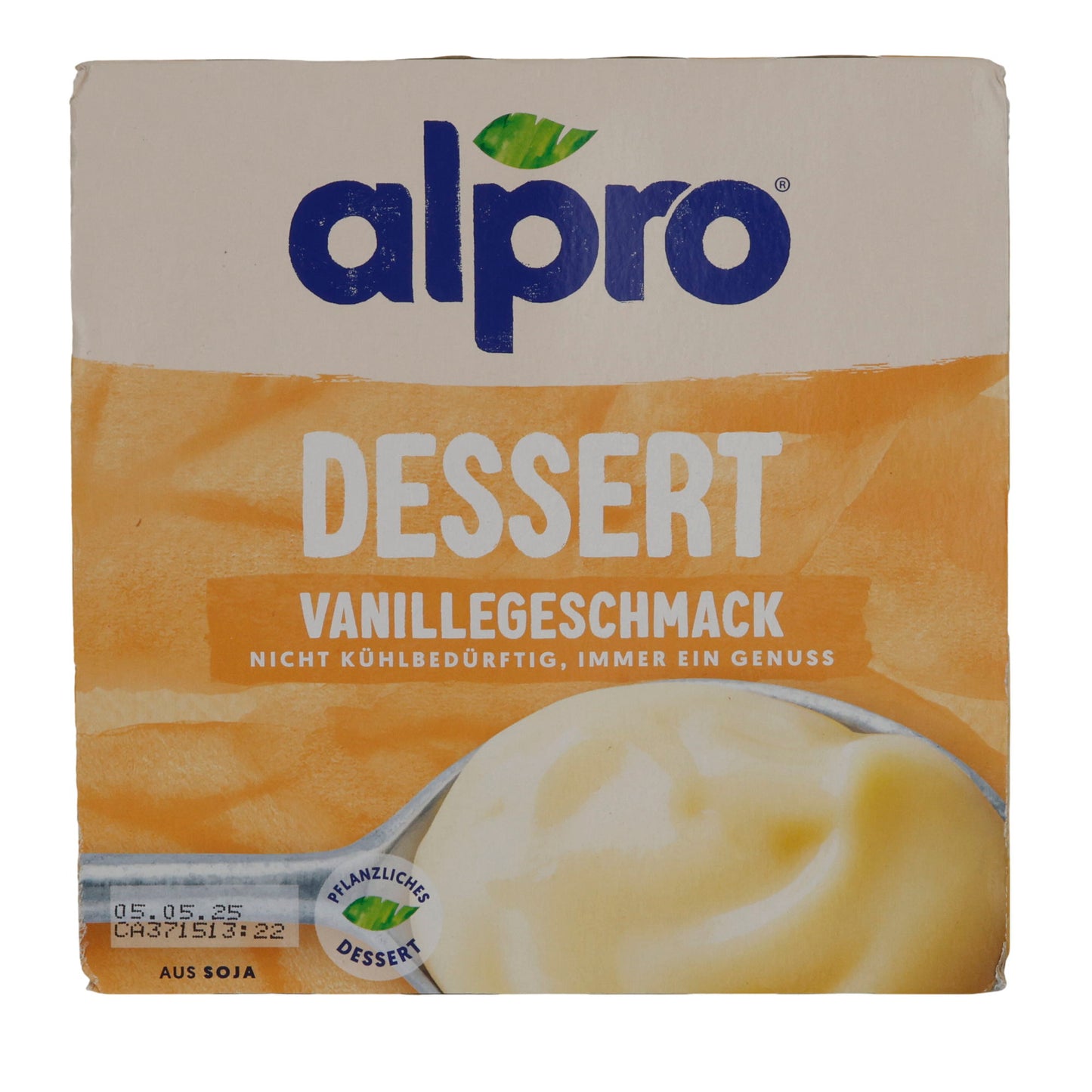 Vanillepudding Alpro Dessert | Dessert | Pflanzlicher Vanillepudding ohne Kühlung | 500 g (4 x 125 g)