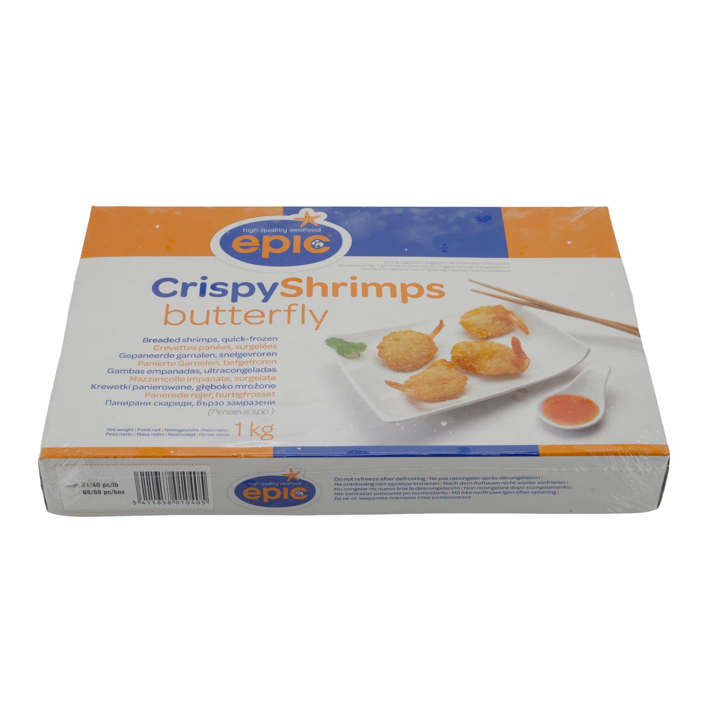 Garnelen Epic | Crispy Shrimps Butterfly | Panierte Garnelen, tiefgefroren | 1 kg