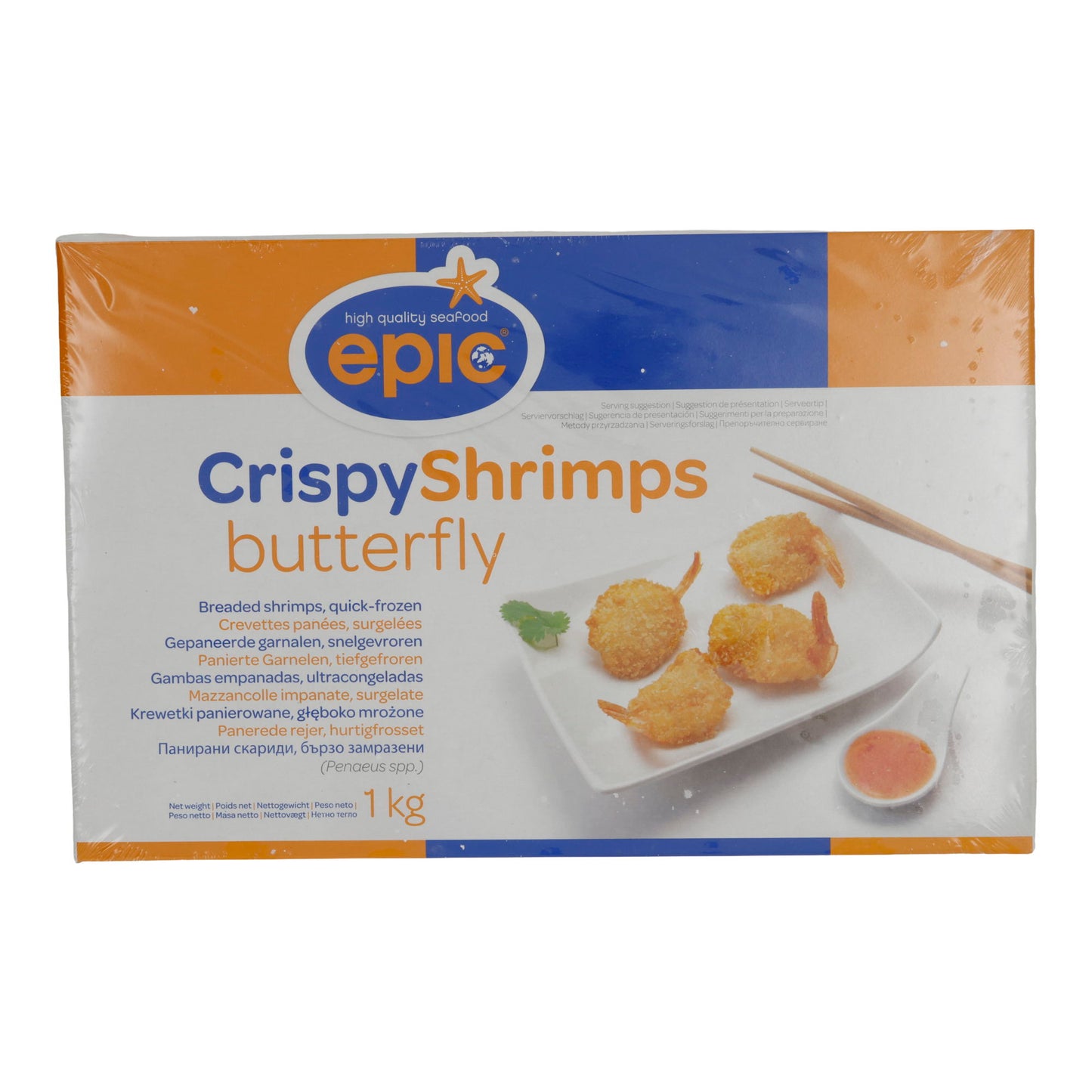 Garnelen Epic | Crispy Shrimps Butterfly | Panierte Garnelen, tiefgefroren | 1 kg