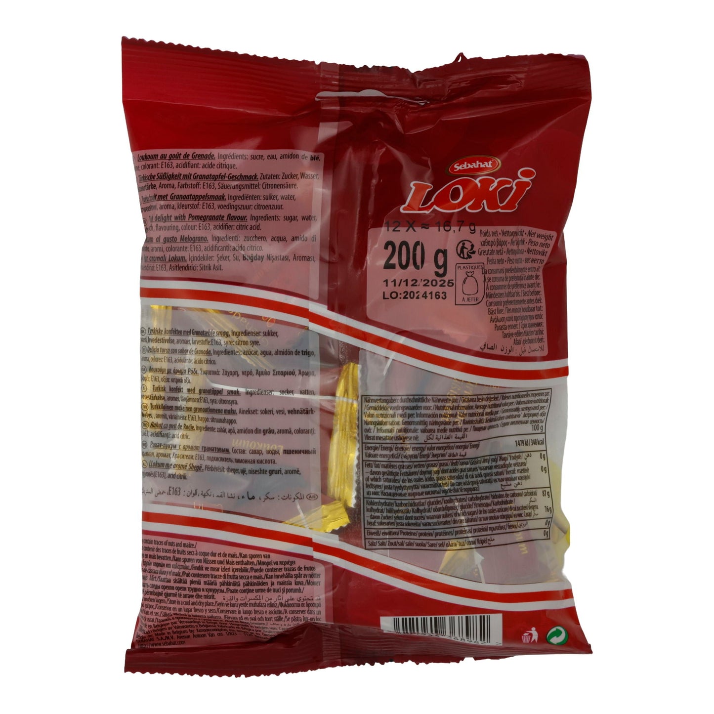 Lokum Sebahat Loki | Süßigkeit | Turkish Delight mit Granatapfelgeschmack | 200 g SEBAHAT