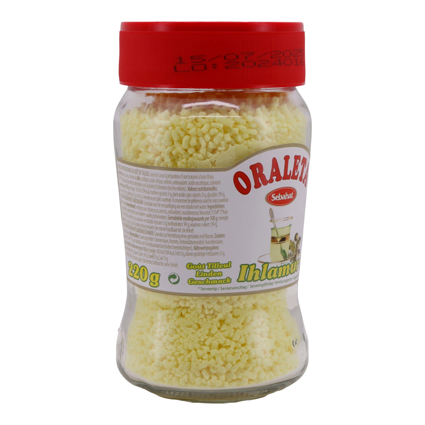 Oraleta bevanda istantanea Sebahat | Granulato al gusto lime | Rinfrescante polvere per bevanda turca | 220 g