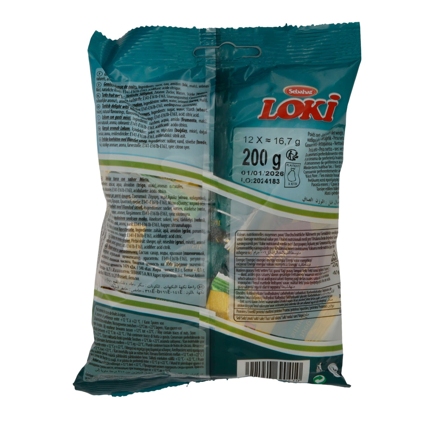 Lokum Sebahat Loki Karışık | Türkisches Delight | gemischter Geschmack | 200 g SEBAHAT