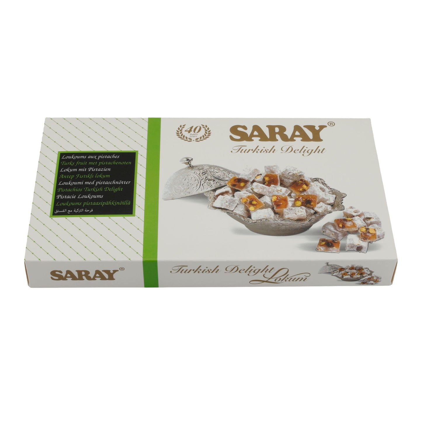 Lokum Turkish Delight Saray | Snoep | Met Pistachenoten | 400 g