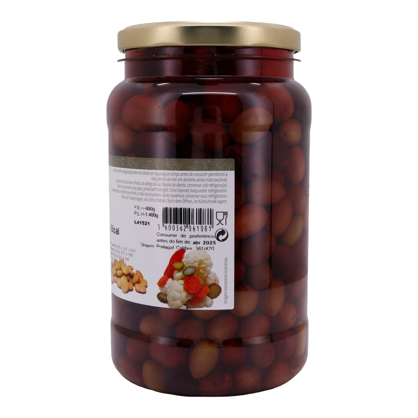 Oliven Avei | Azeitona Preta Bical | Zwarte olijven in pekel | 1400 g