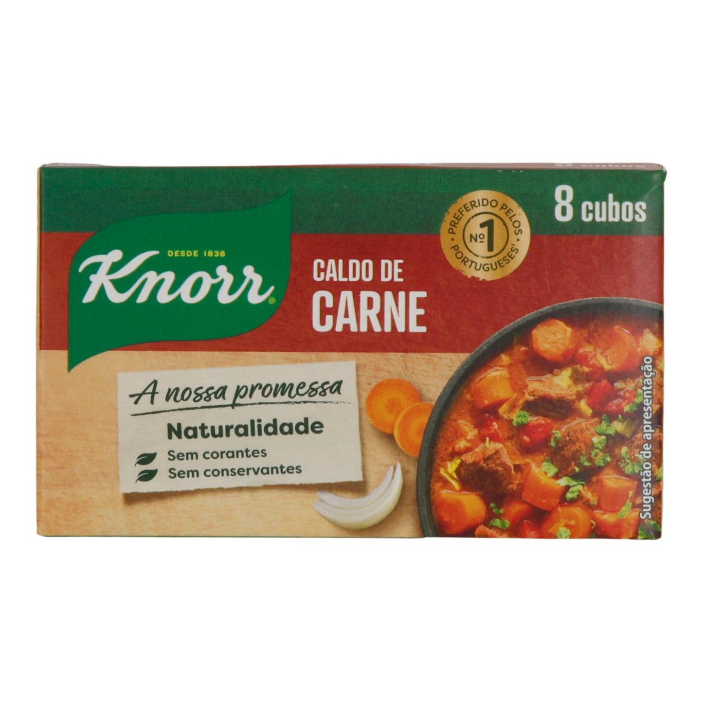 Brühewürfel Knorr | Caldo de Carne | Ohne Farbstoffe & Konservierungsmittel | 8 Würfel – 80 g