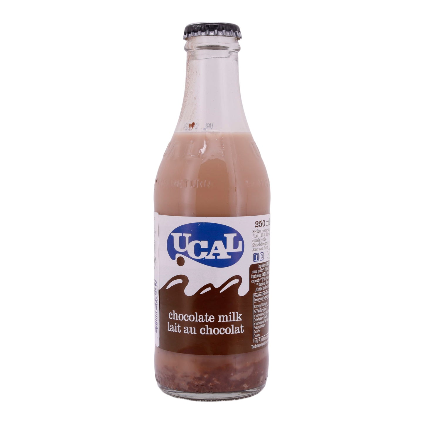 Chocolademelk UCAL | Chocolademelk | Romige chocoladegenot in glazen fles | 250 ml