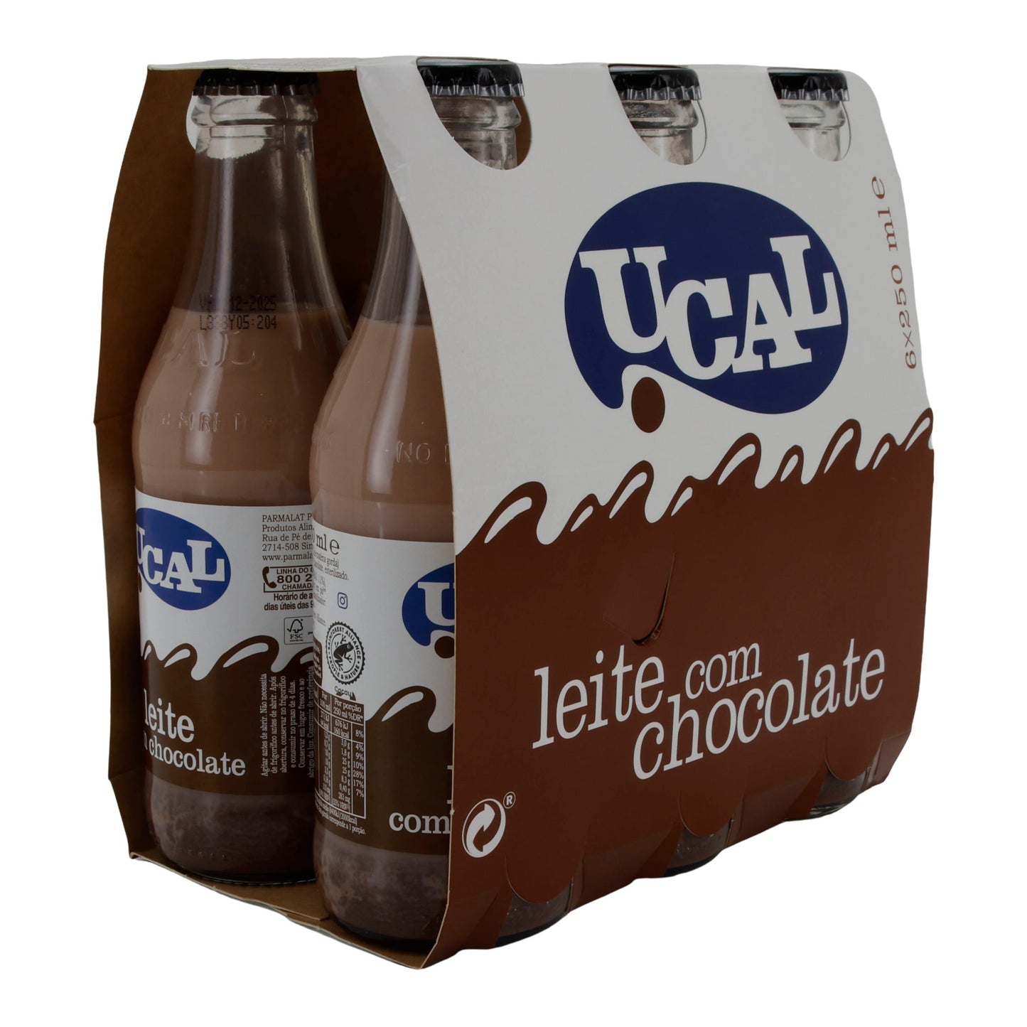 Milchgetränk UCAL Leite com Chocolate | Getränk | Schokoladenmilchgetränk aus Portugal | 6×250 ml