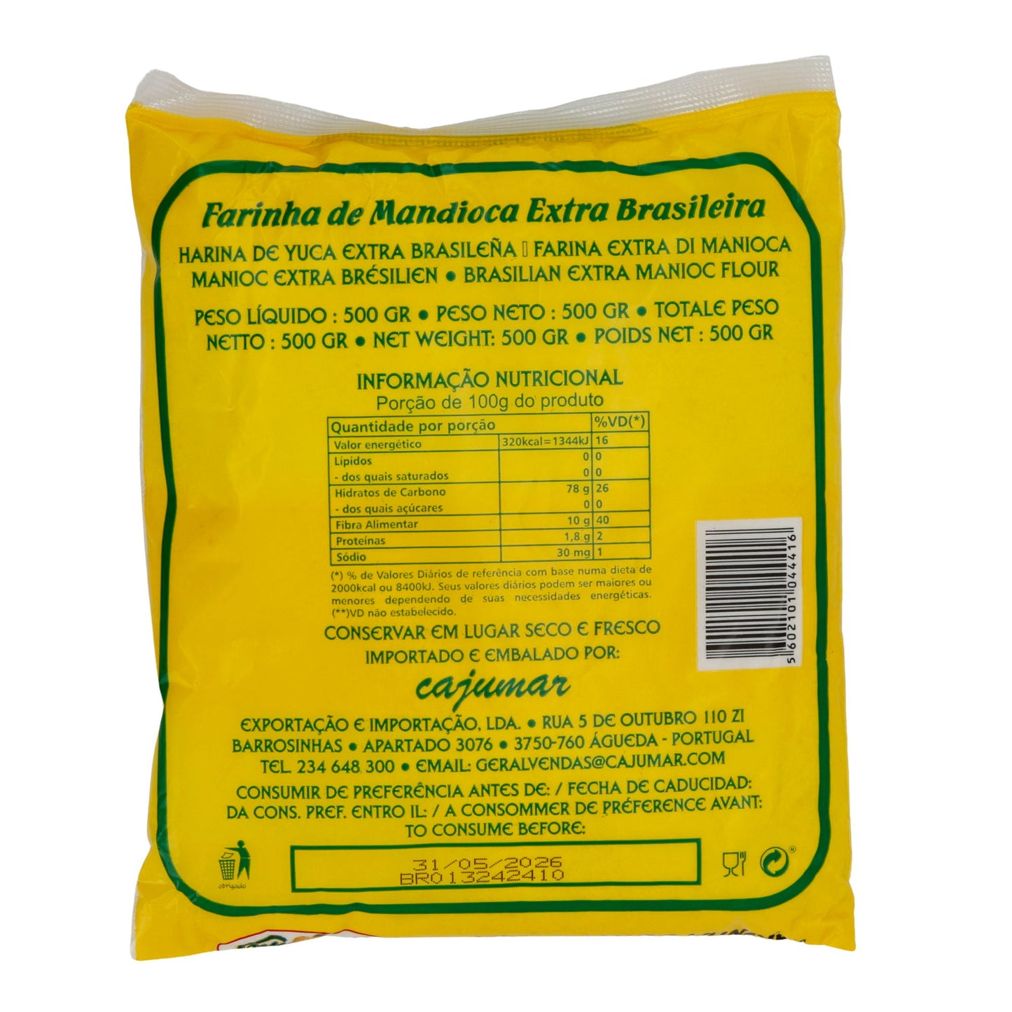 Maniokmehl Cajumar Extra | Mehl | brasilianisch | 500 g CAJAMAR