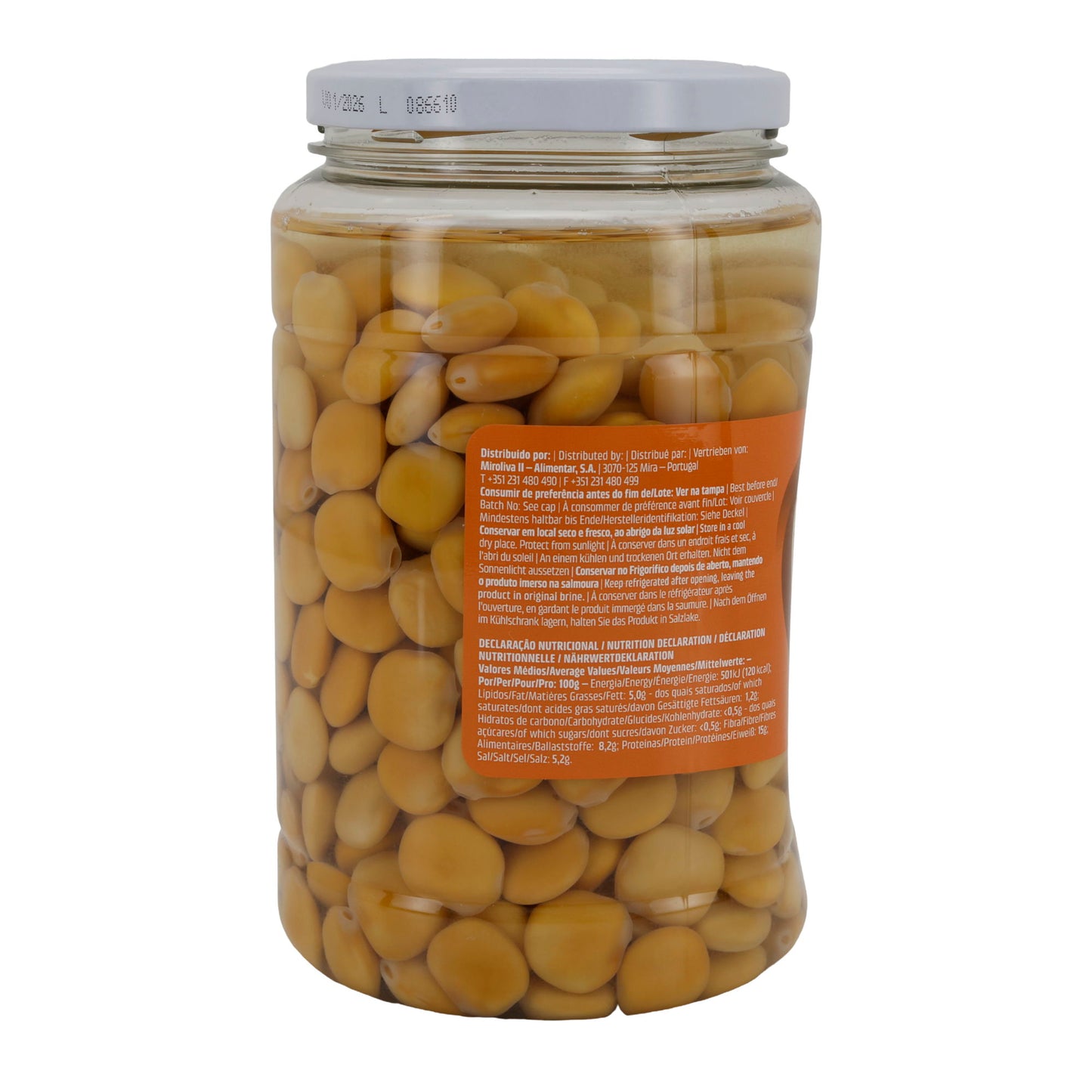 Lupinenbohnen OlivaMira | Tremoço Extra | In Salzlake eingelegt | 1360 g