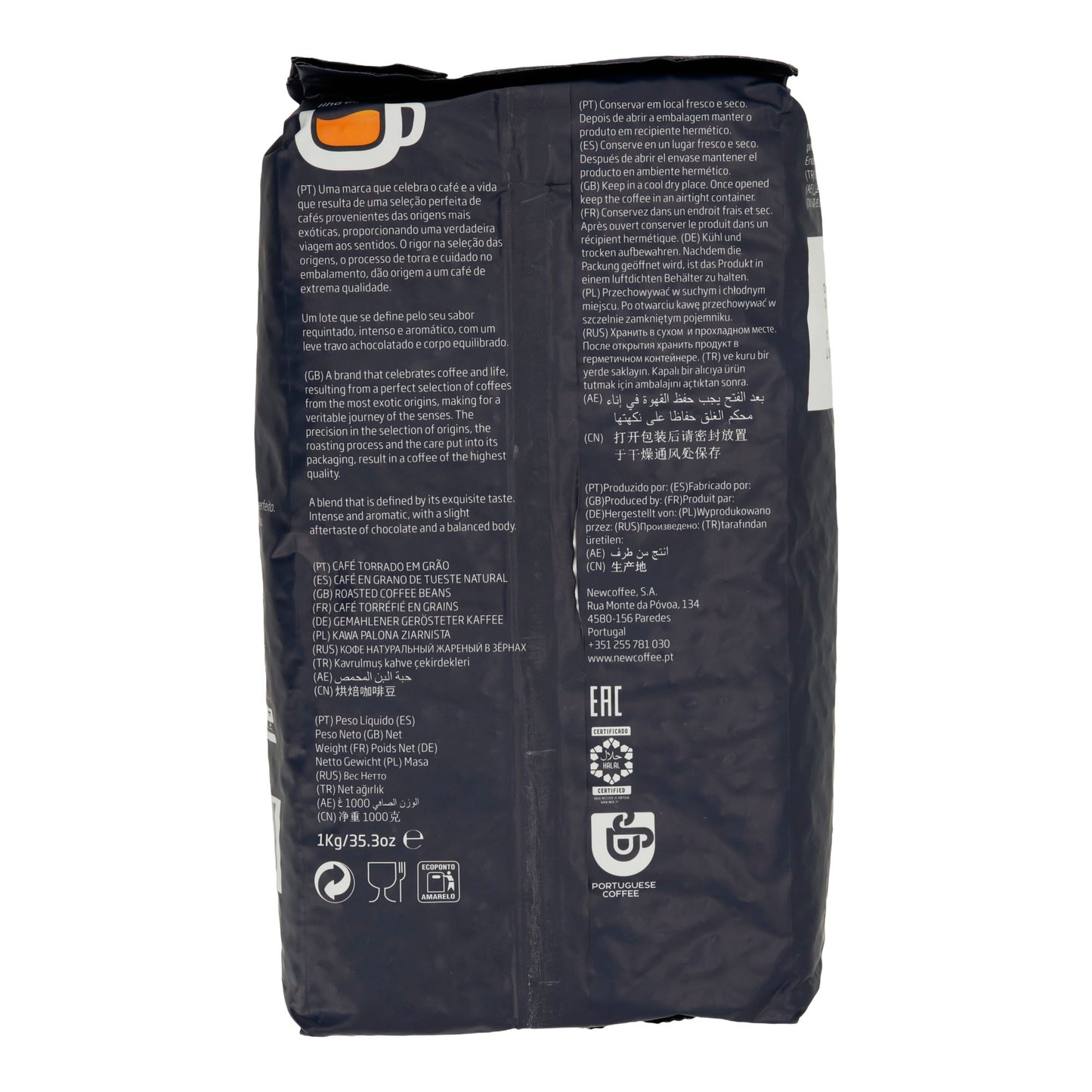 Caffécel Ilha do Fogo – Portugiesischer Espresso in ganzen Bohnen (1 kg)