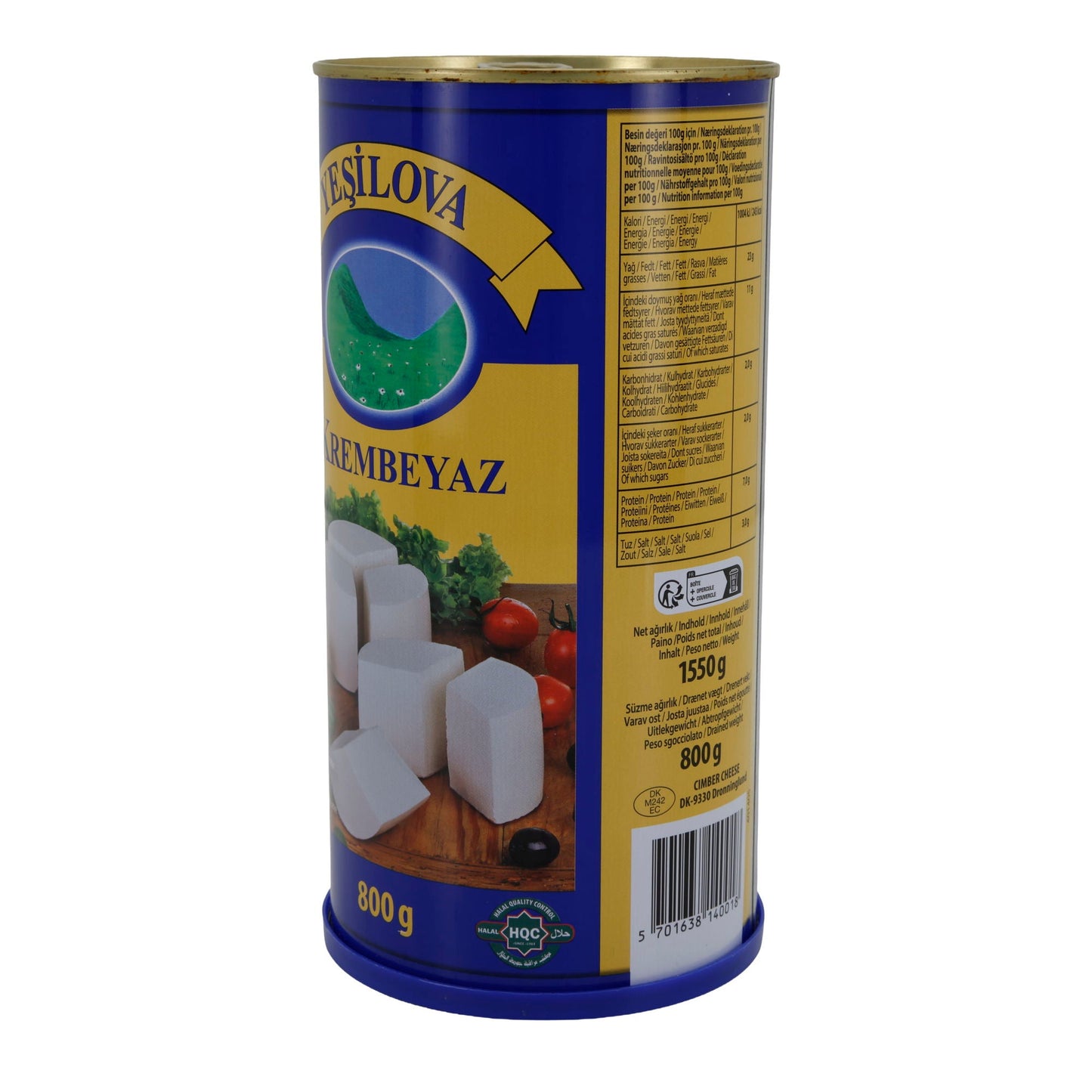 Weichkäse Yeşilova Krembeyaz | Käsezubereitung in Salzlake | Aus Magermilch mit Pflanzenfett | 1550 g YESILOVA