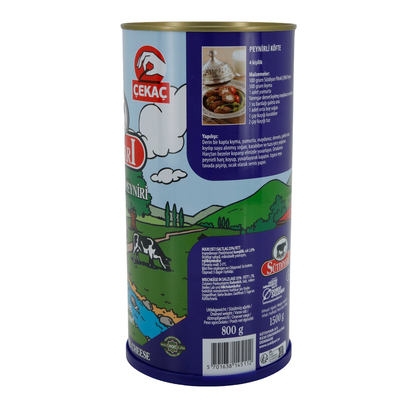Weichkäse Sütdiyarı Piknik Çiftlik | Weichkäse in Salzlake | Traditionell mit 55 % Fett i. Tr. | 1500 g