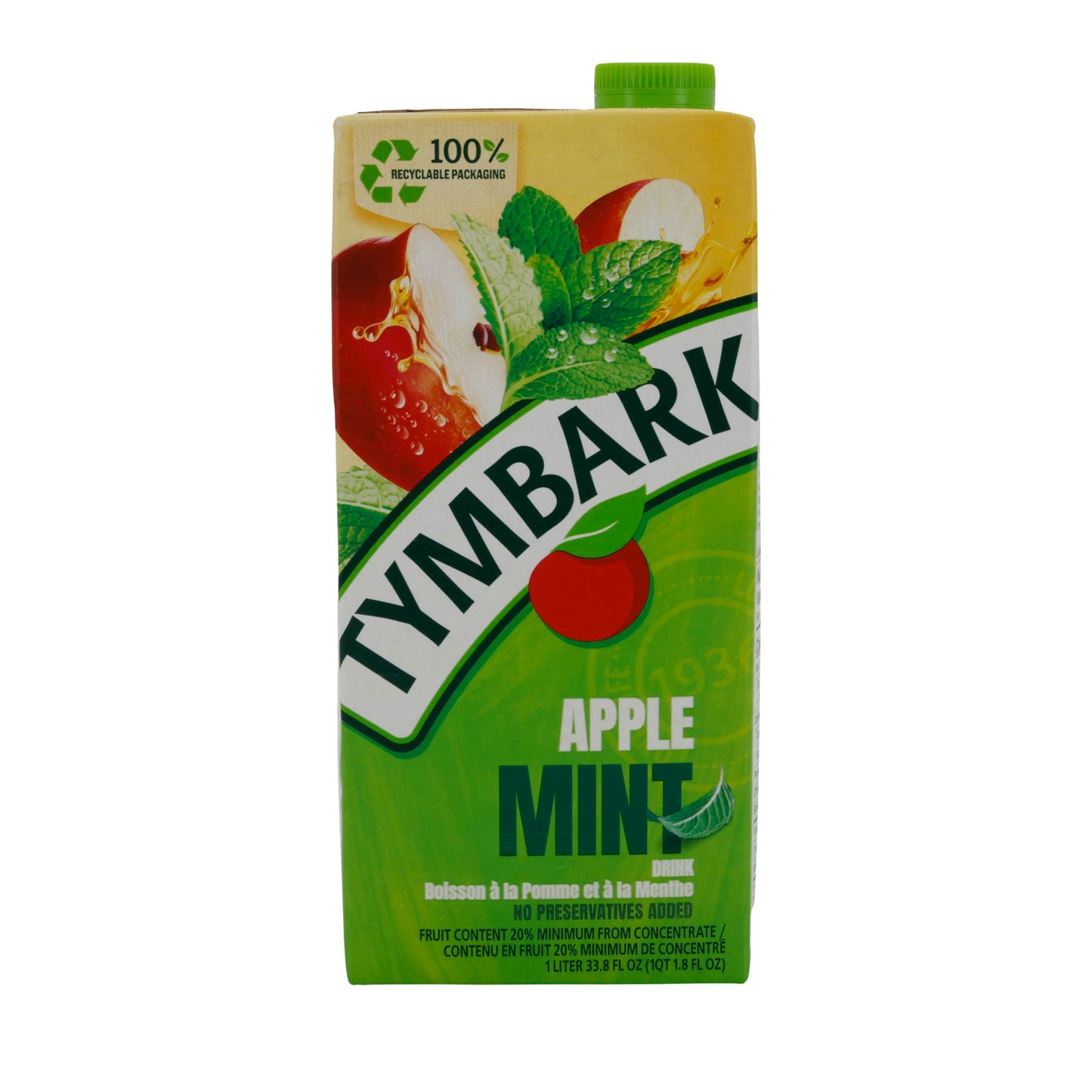 Tymbark | Apfel-Minz-Getränk | 20 % Fruchtgehalt | 1 l