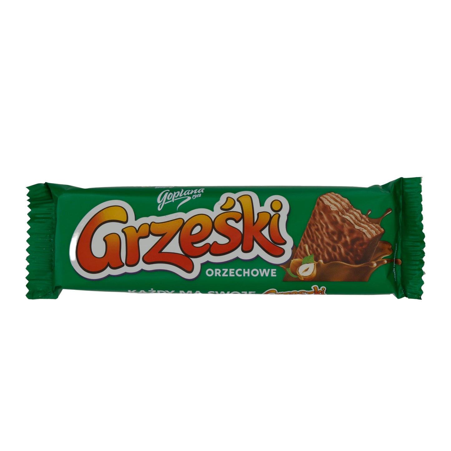 Waffel Goplana Grześki | Orzechowe Waffel | Knusprig, mit Haselnusscreme und Milchschokolade | 36 g