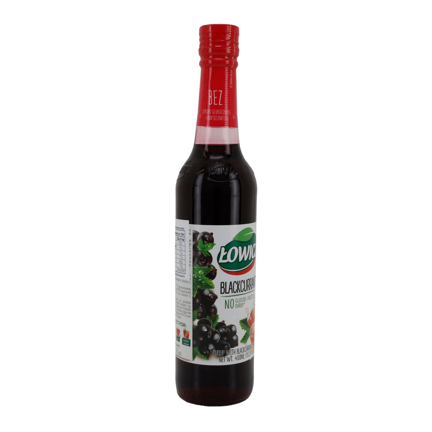 Łowicz | Schwarzer Johannisbeer-Sirup | Ohne Glukose-Fruktose-Sirup | 400 ml