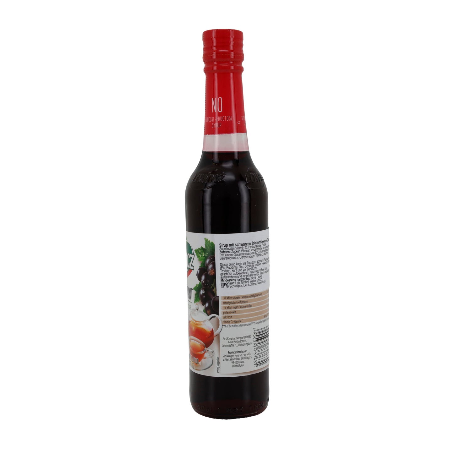 Łowicz | Schwarzer Johannisbeer-Sirup | Ohne Glukose-Fruktose-Sirup | 400 ml