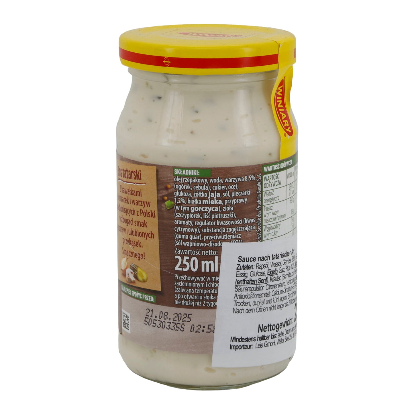 kurzes MHD: 21.08.2025 | Winiary Sos Tatarski | Sauce nach tatarischer Art | Mit Gemüse & Pilzen | 250 ml
