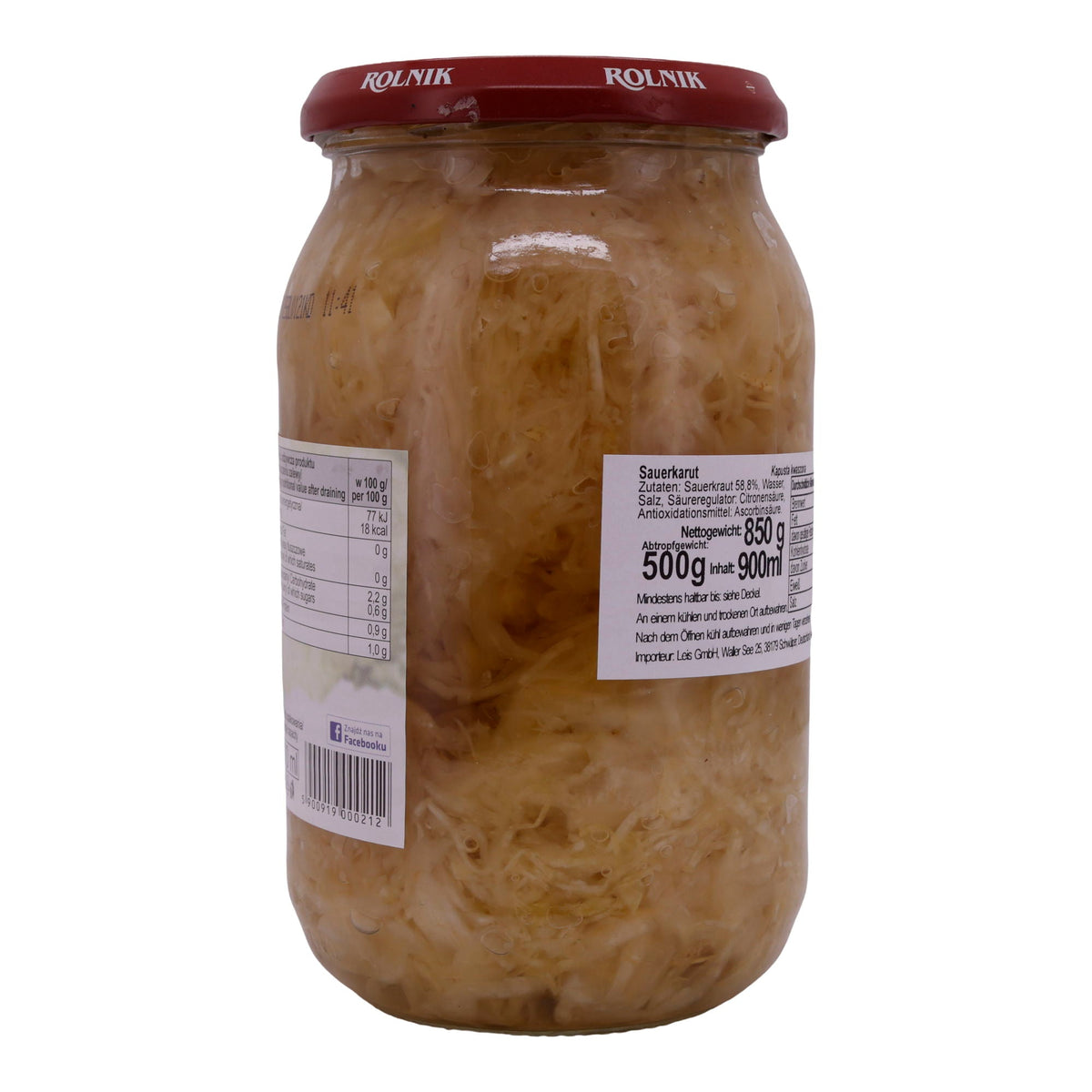 Sauerkraut Rolnik | Frisch und lecker eingelegt | Weißkohl-Spezialität | 500 g ROLNIK