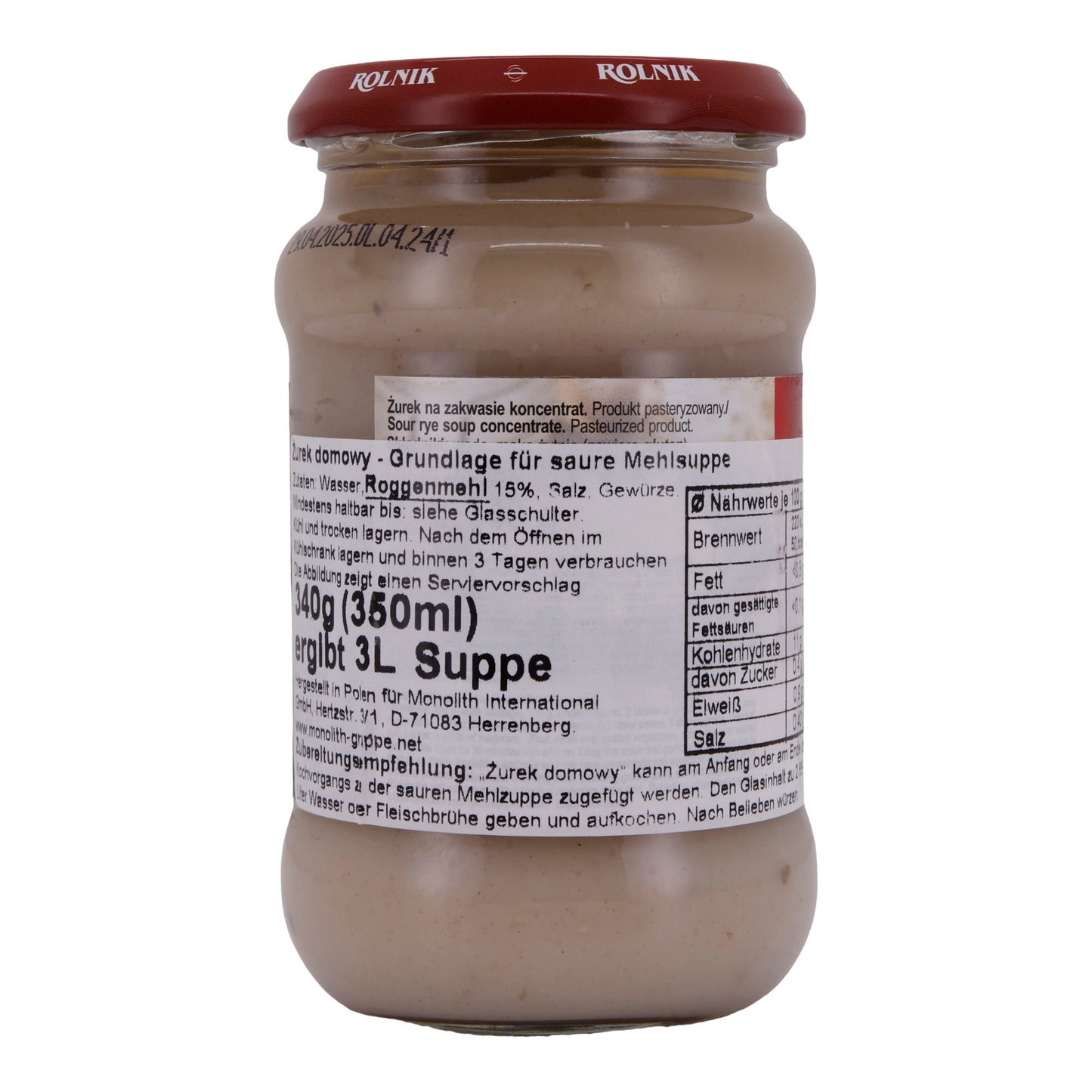 Suppenkonzentrat Rolnik | Suppe | Żurek na Zakwasie | 350 ml