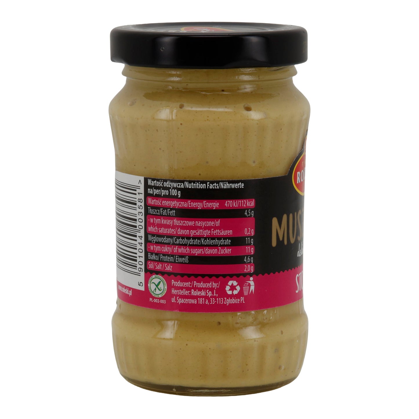Milde Tafelsenf Roleski Musztarda Stołowa | Senf | mild | 175 g Glas (180 ml)