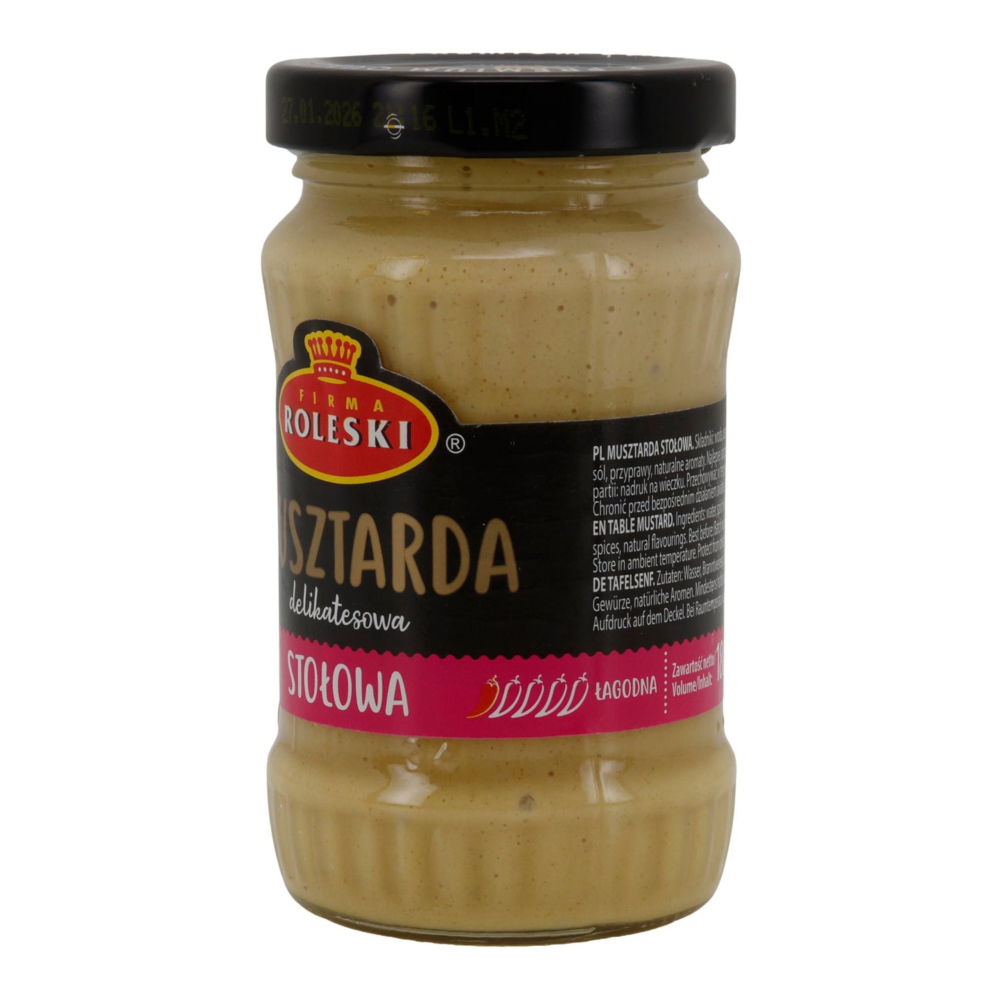 Milde Tafelsenf Roleski Musztarda Stołowa | Senf | mild | 175 g Glas (180 ml) ROLESKI