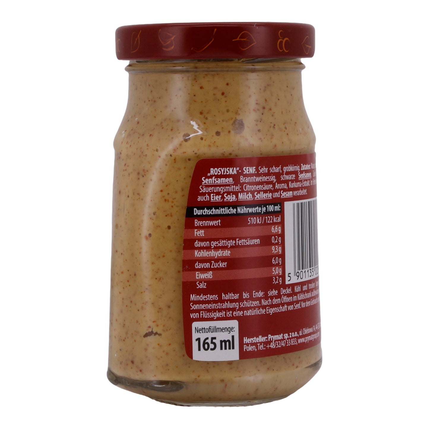 Russische Senf Prymat | Senf | Sehr scharf, grobkörnig | 165ml
