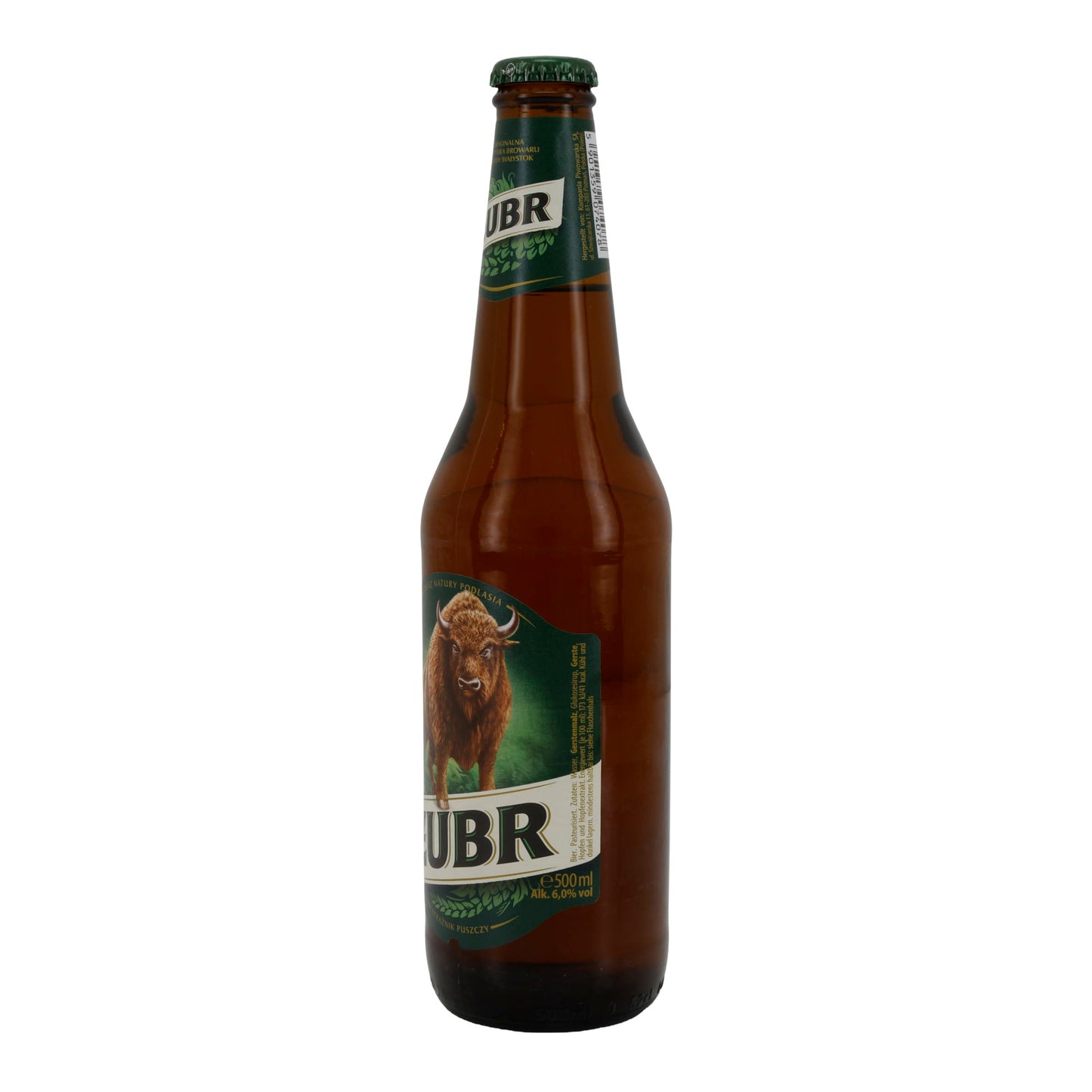 Lagerbier Żubr | Pools bier | met bizon-motief | 500 ml fles